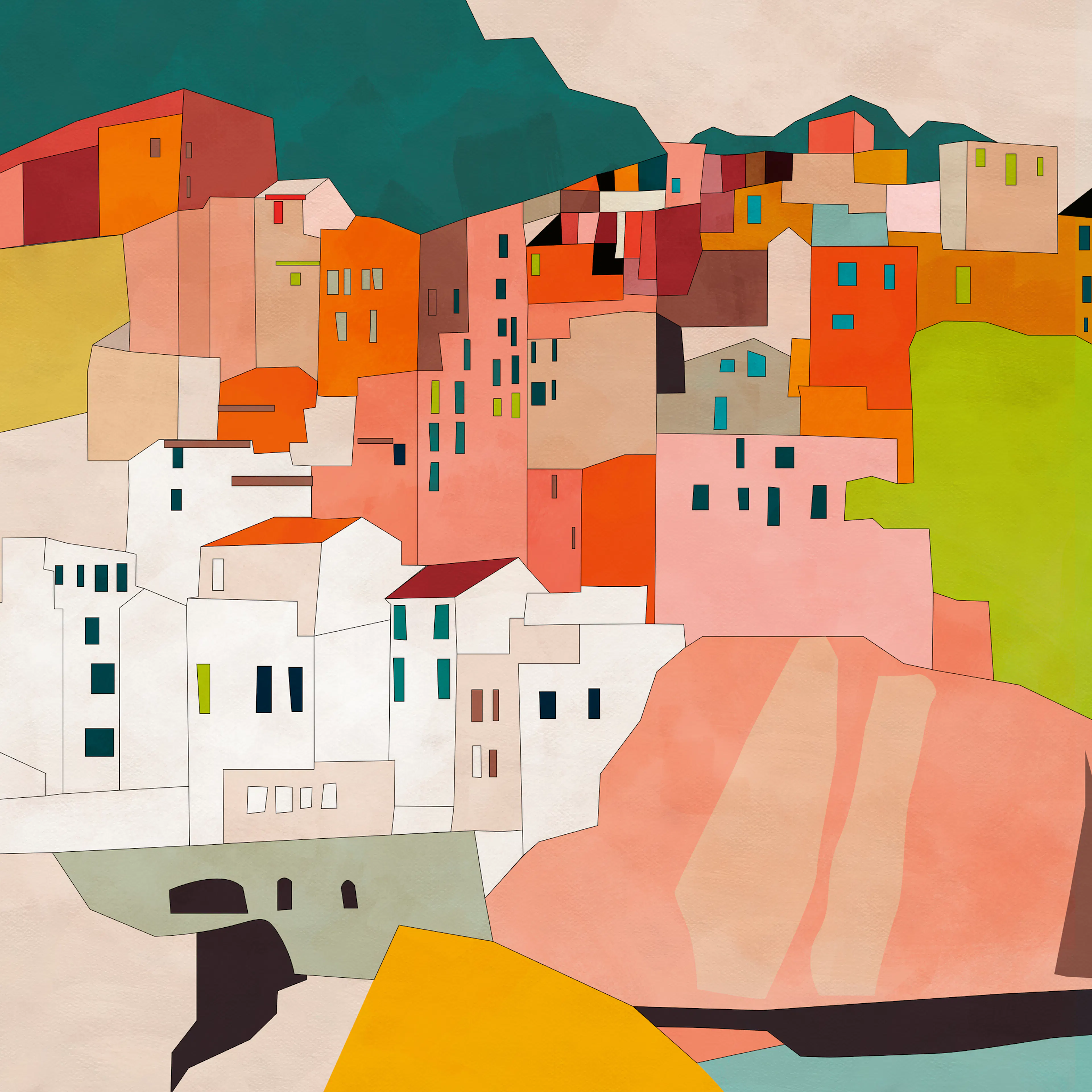 Colorful Hillside Poster 0