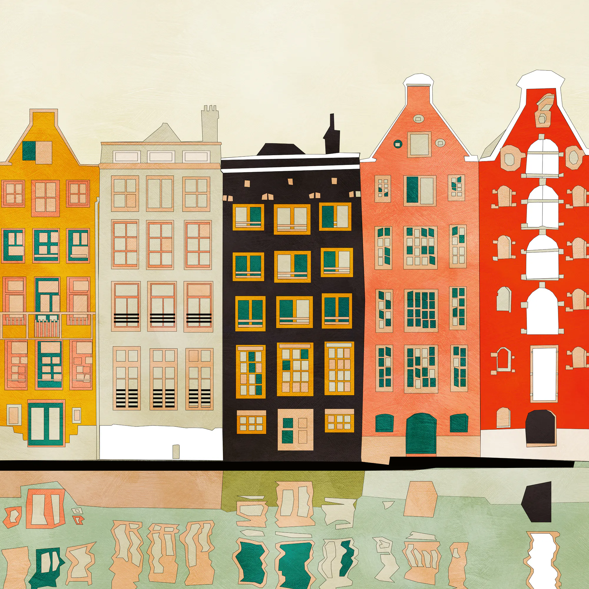 Colorful Canal Houses Poster 0