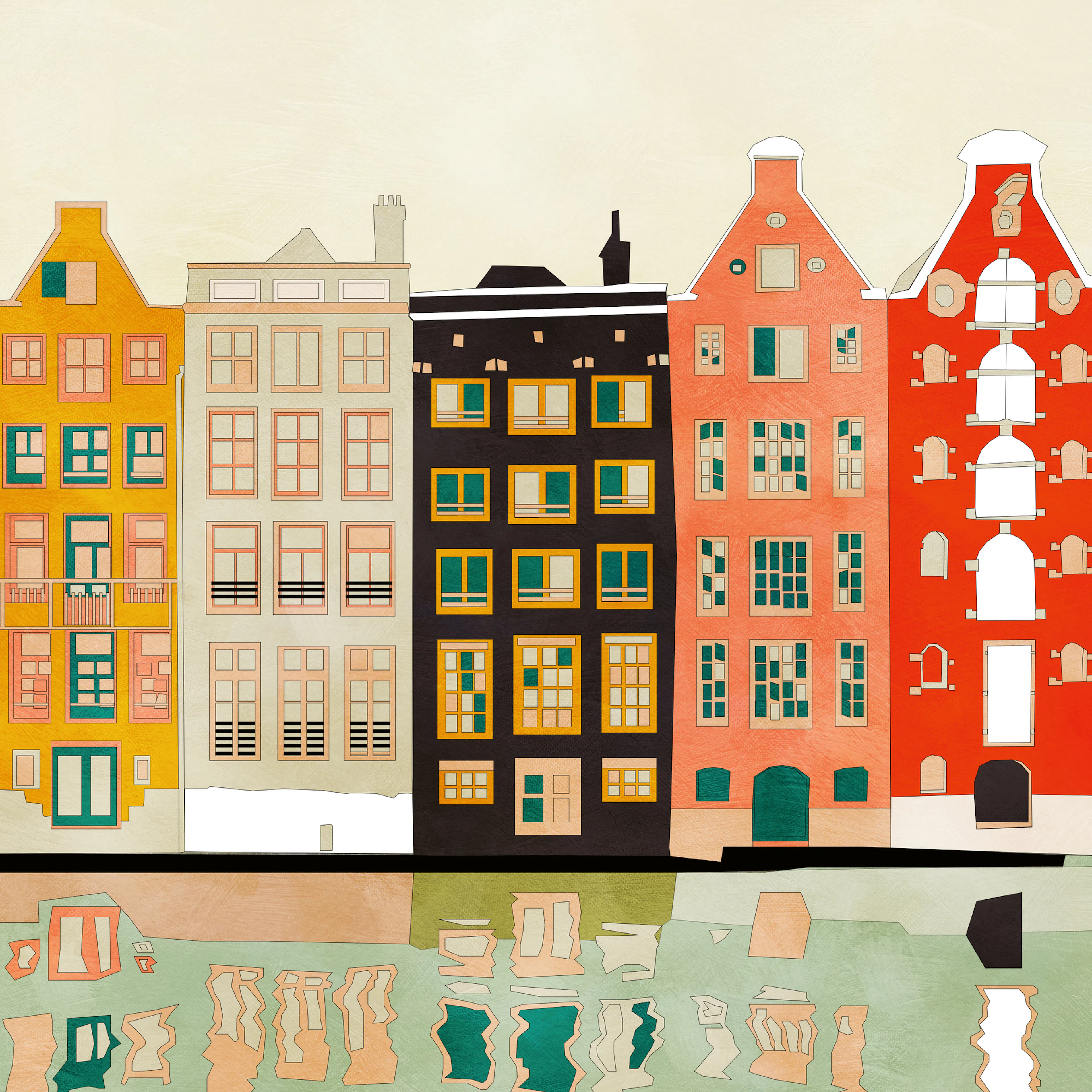 Colorful Canal Houses Poster 0