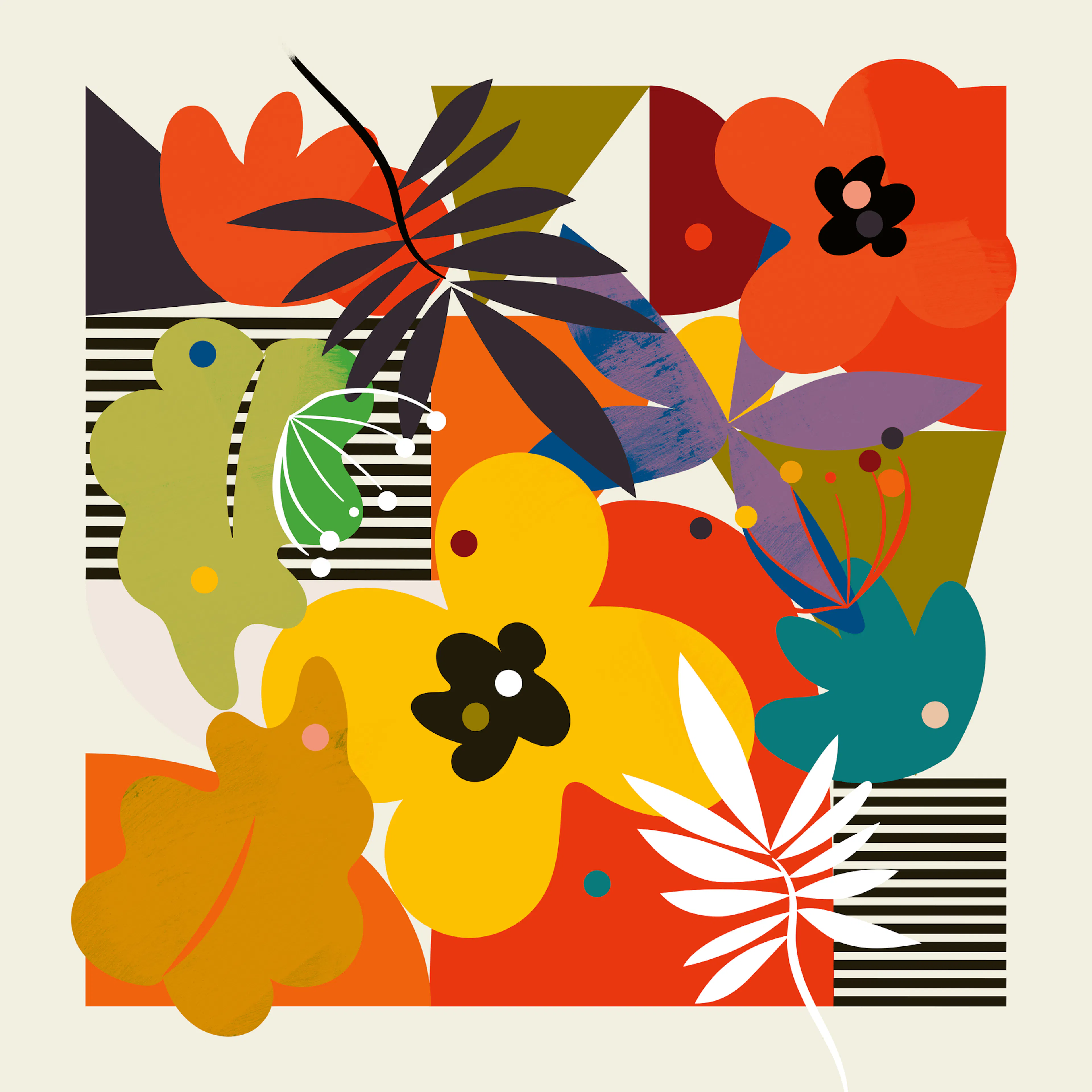 Vibrant Floral Collage Poster 0