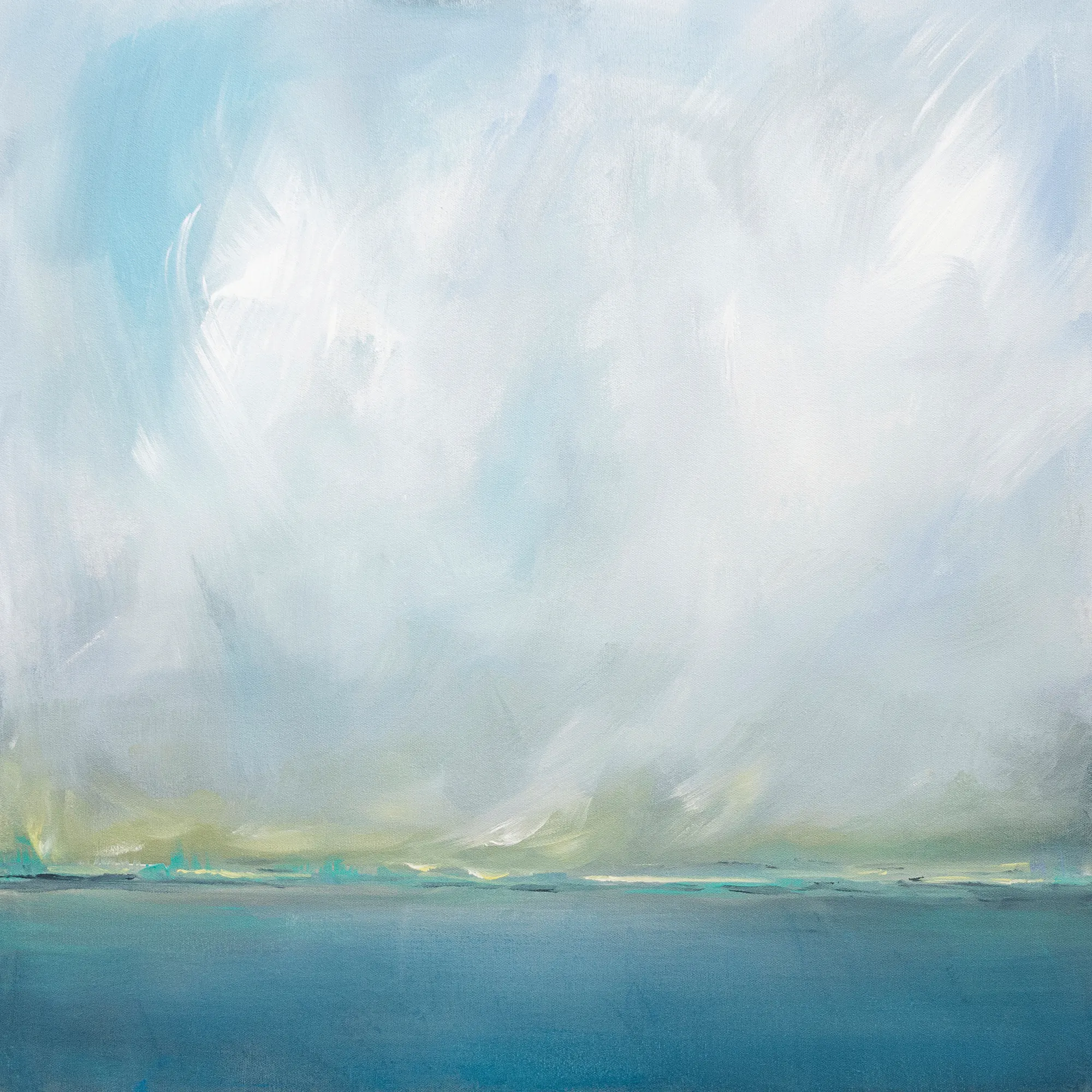 Teal Serene Horizon Poster 0