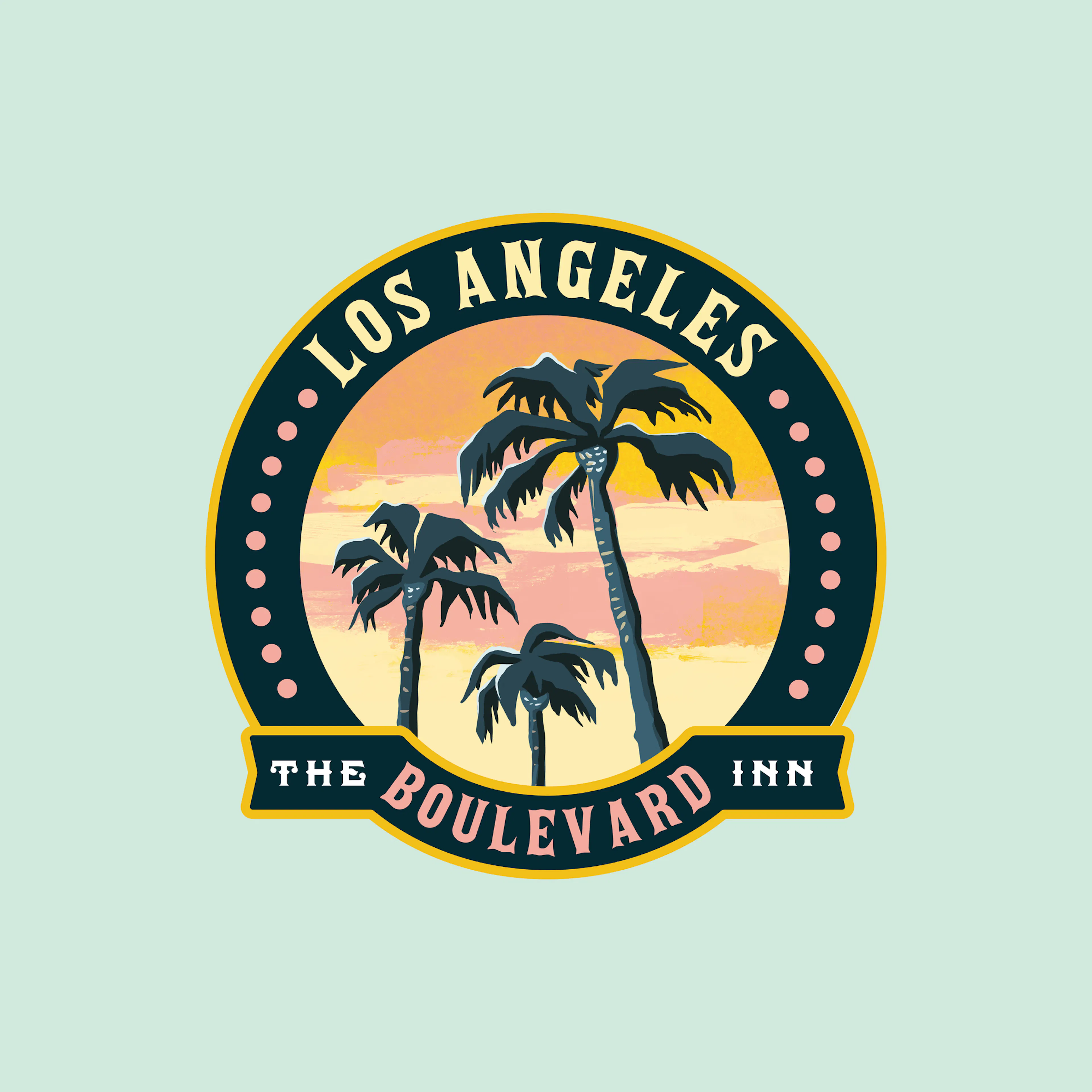 Blue Sunset Palms Poster 0