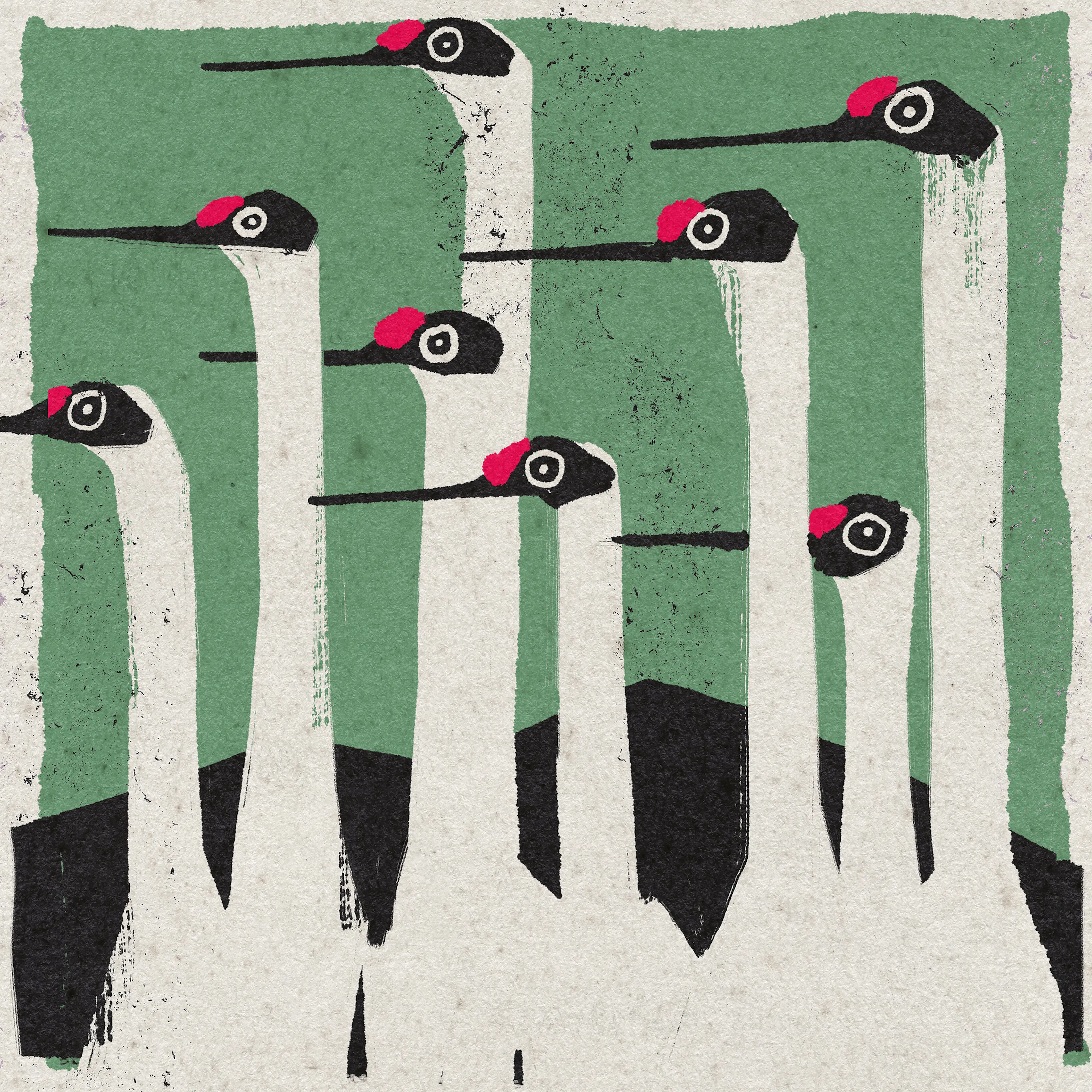 Watchful Cranes Poster 0