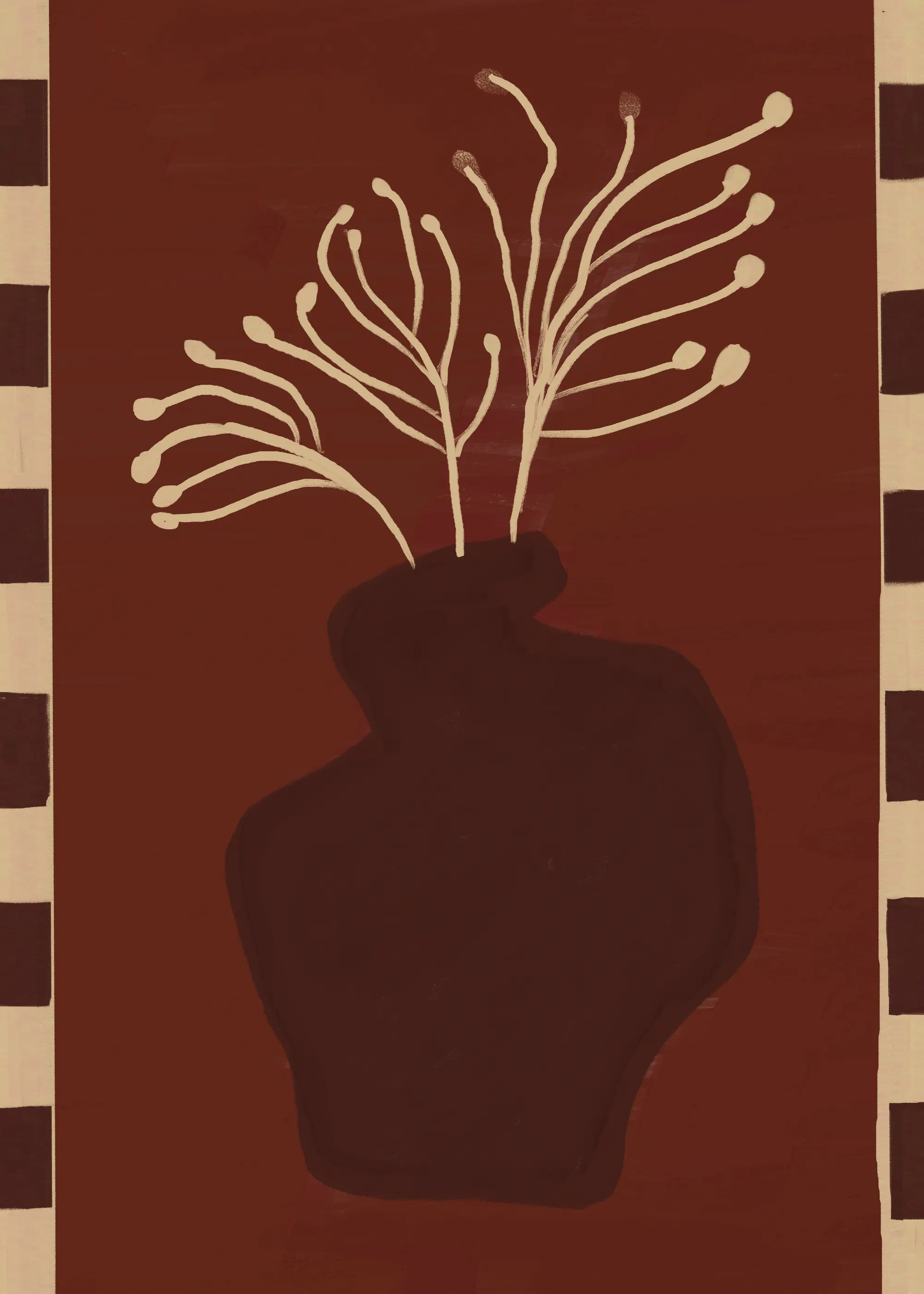 Brązowe rustykalne kwiaty Plakat 0