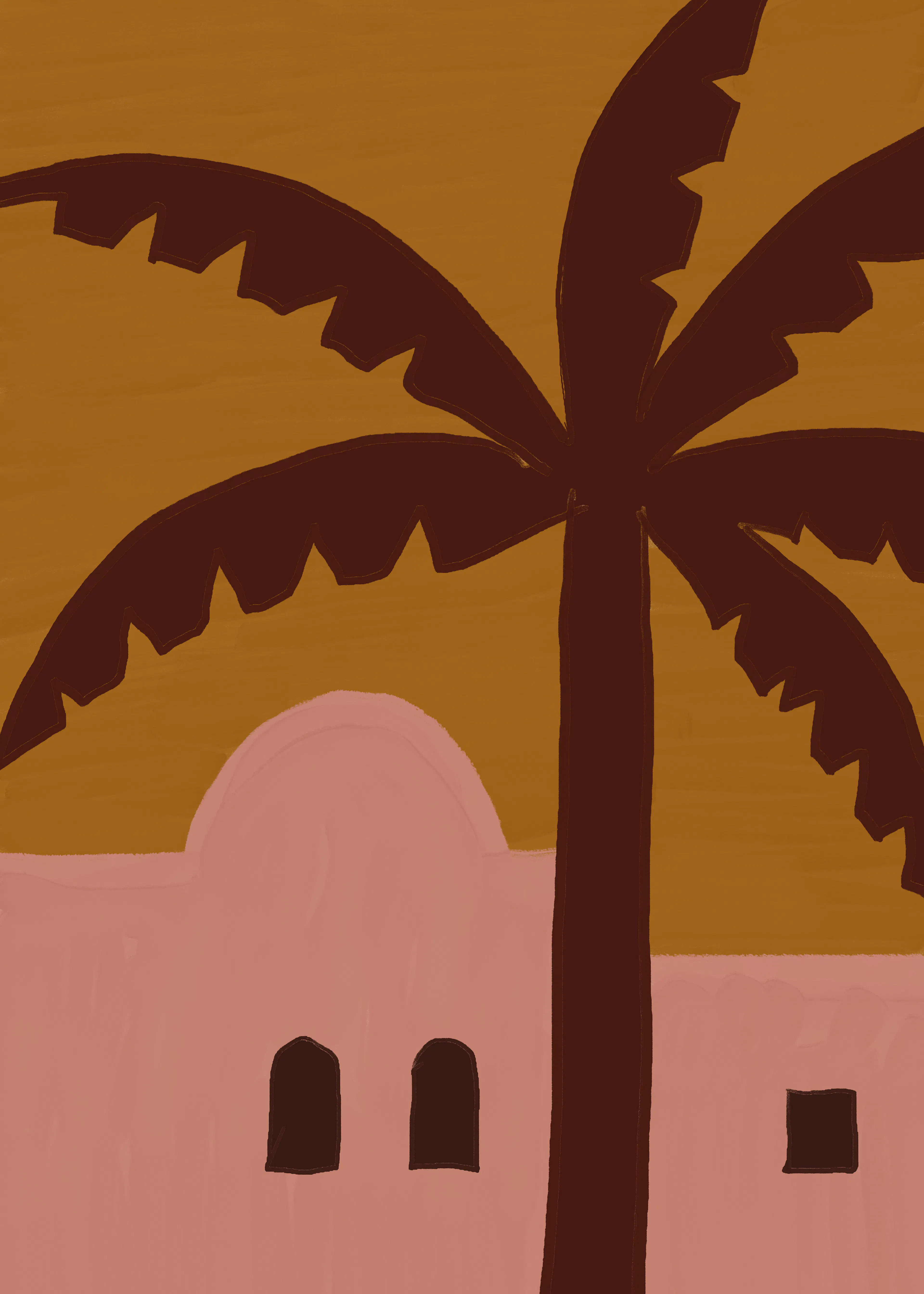 Oasis del Desierto Marrón Póster 0