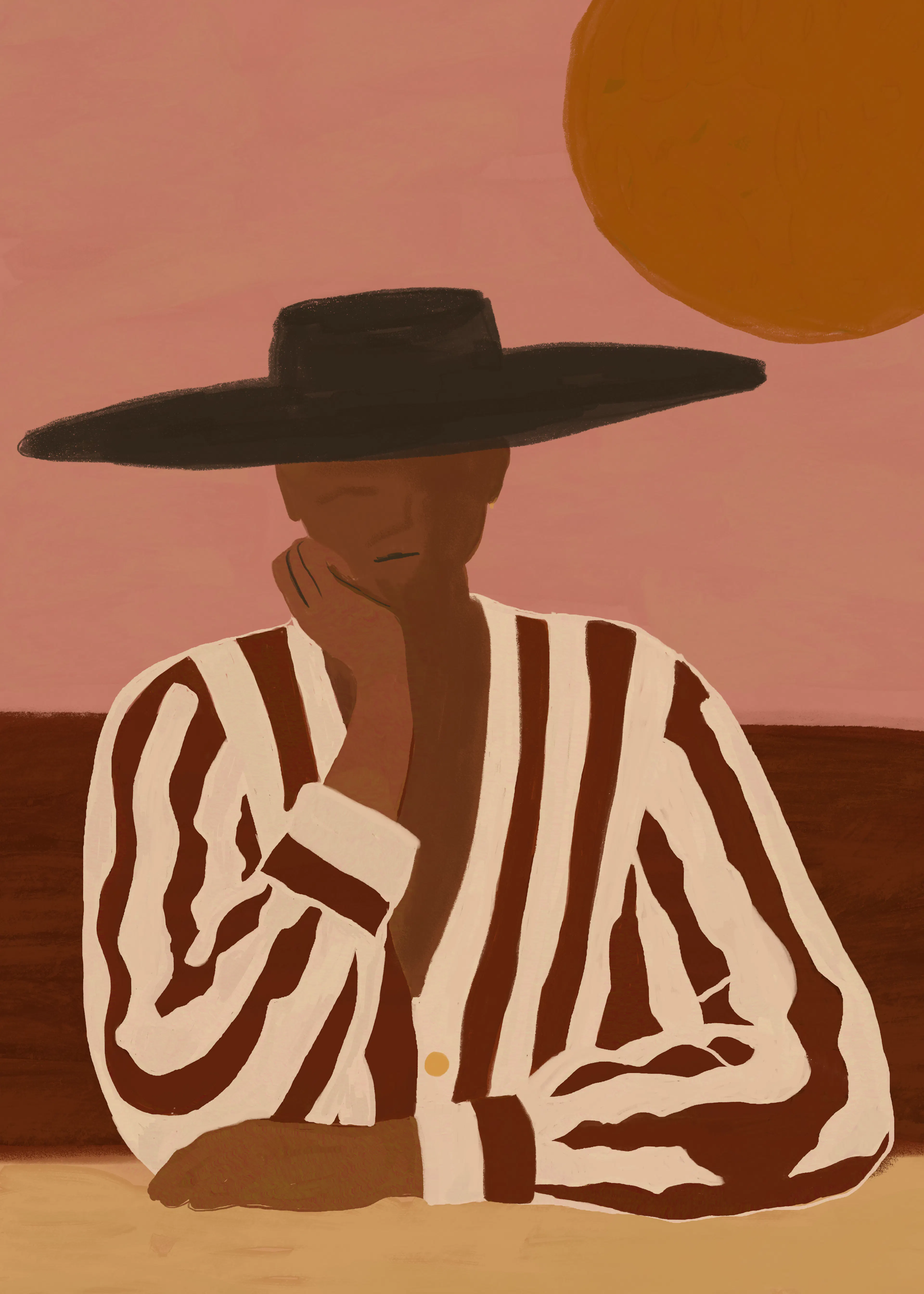 Brown Sunset Silhouette Poster 0