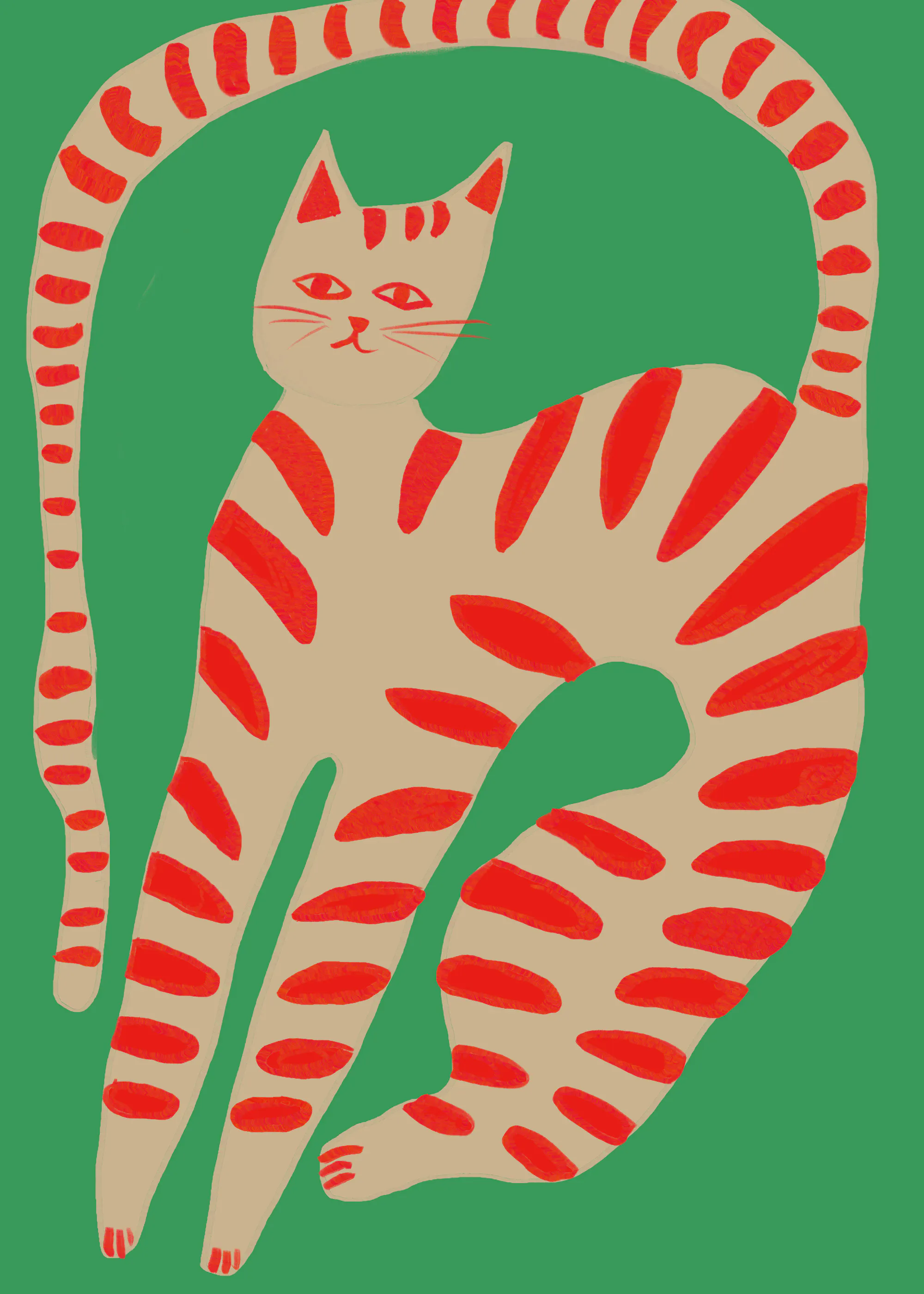 Gato de Rayas Verdes Póster 0