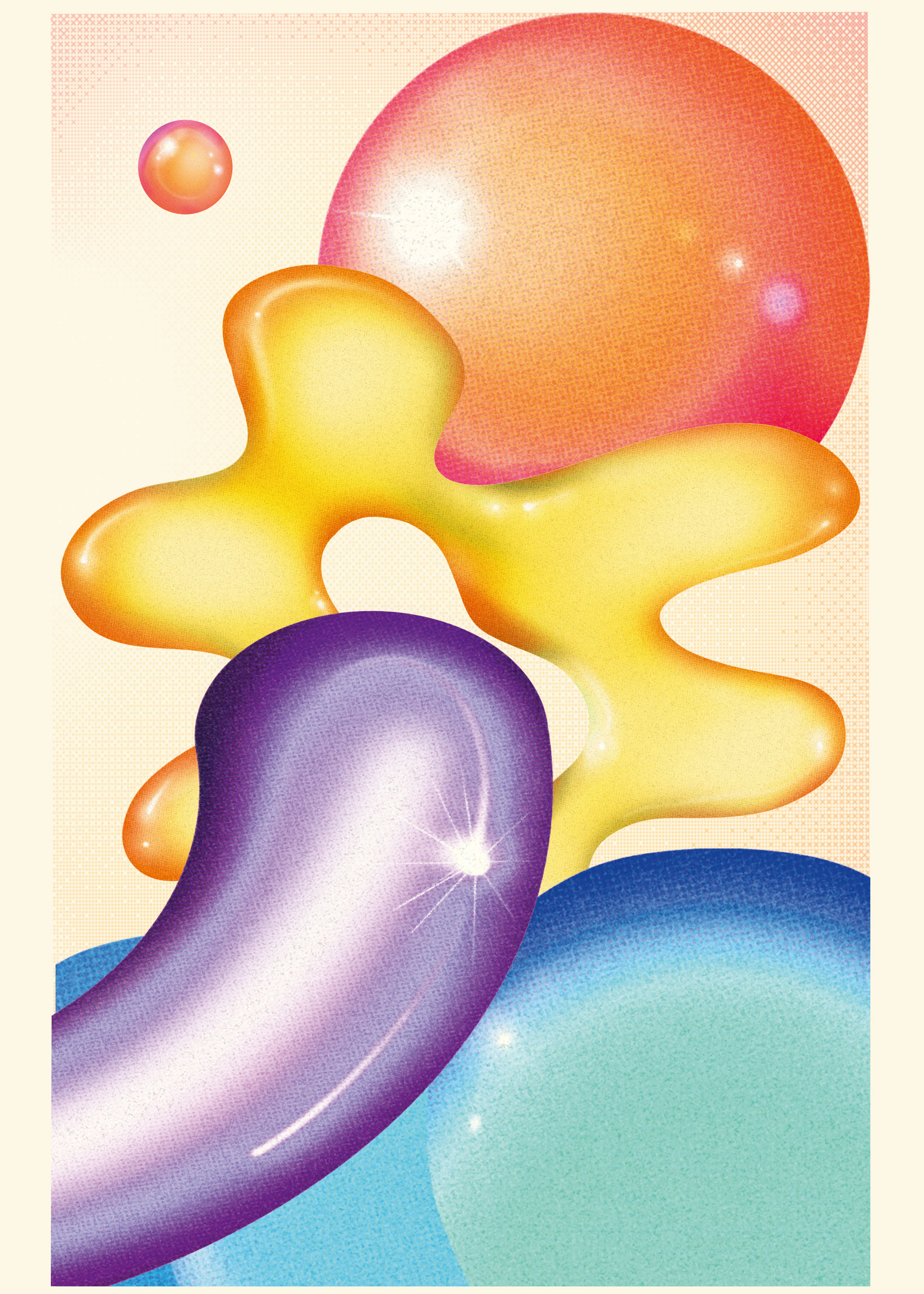 Peach Colorful Abstract Poster 0