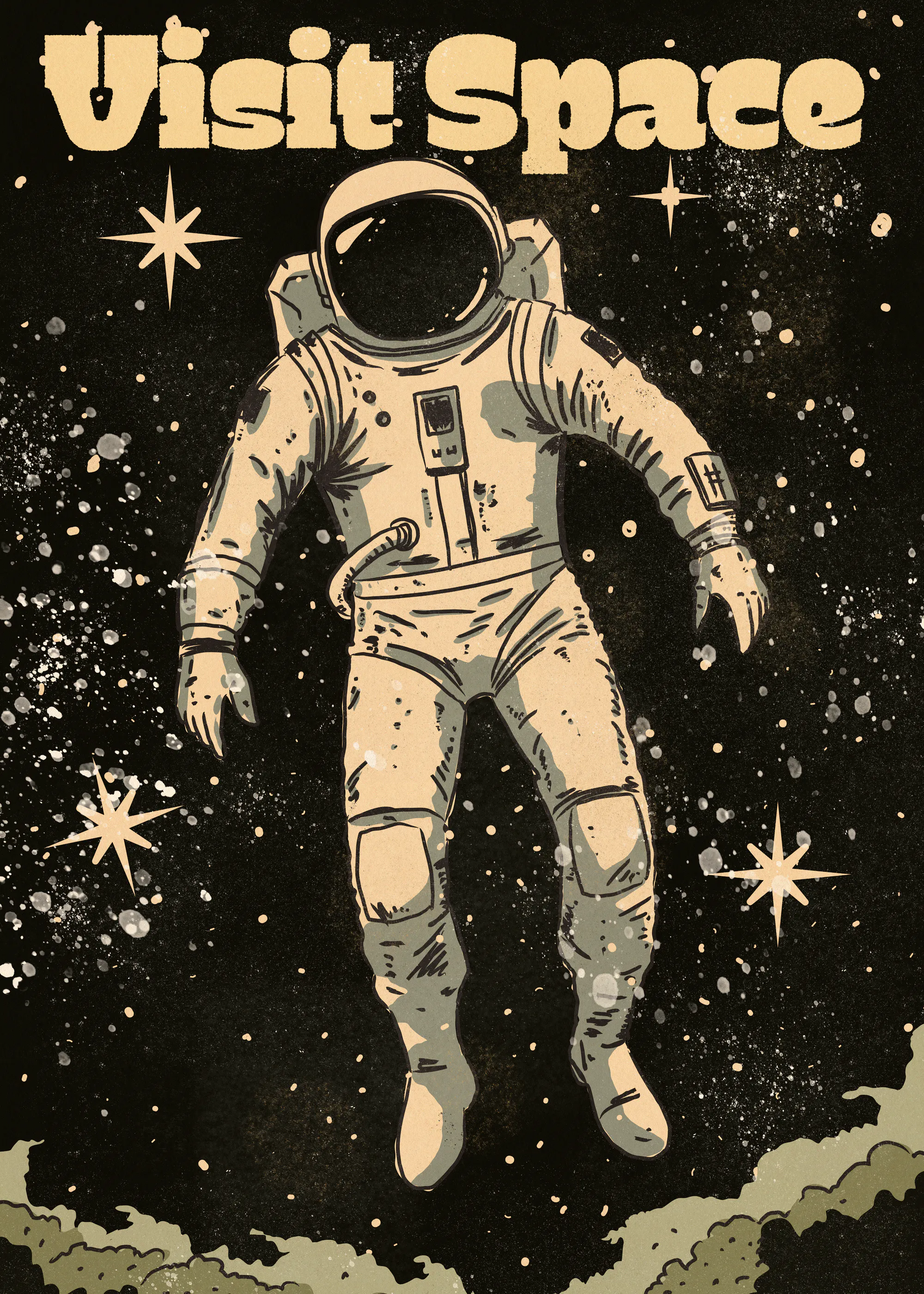 Beige Space Explorer Poster 0