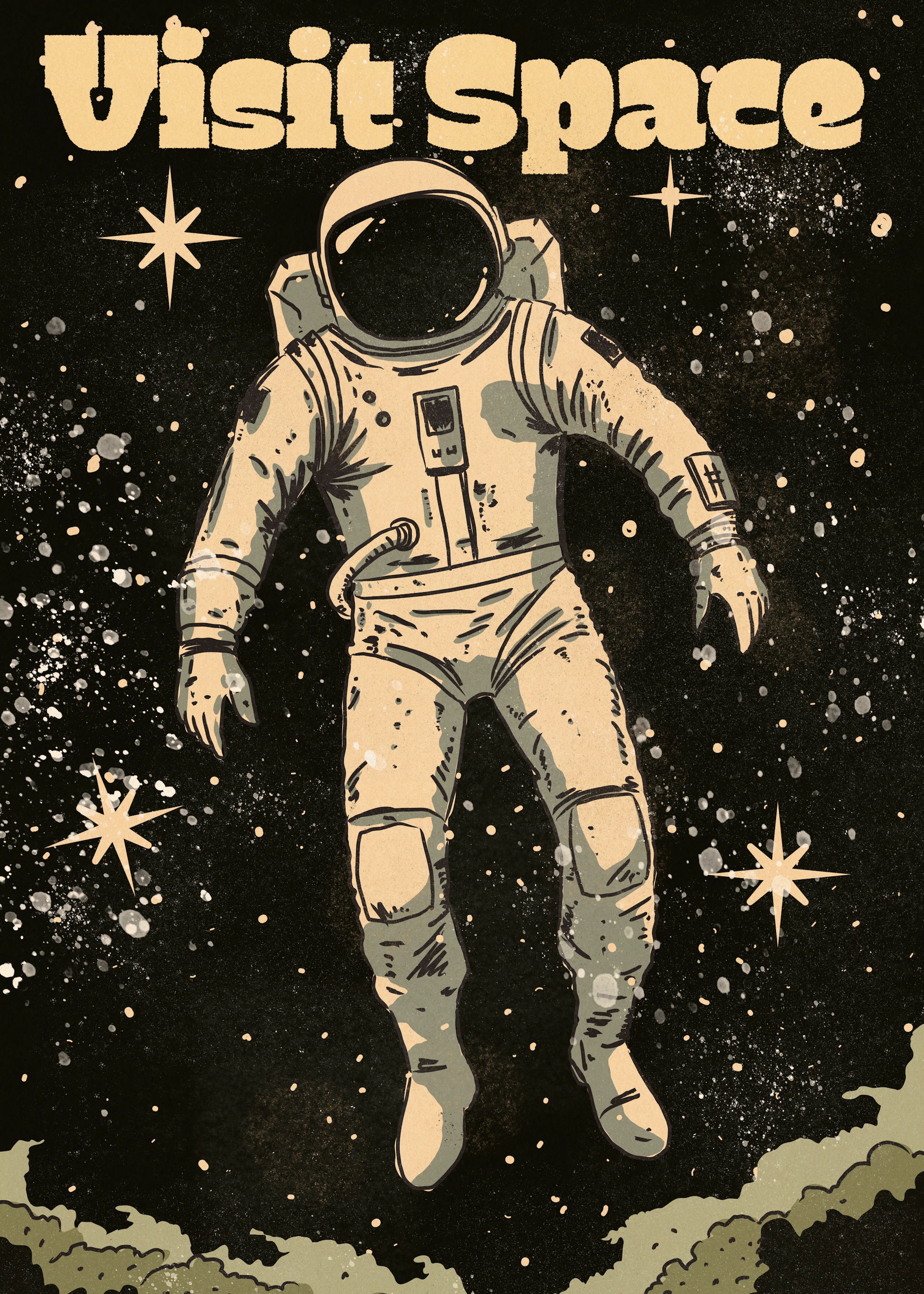 Beige Space Explorer Poster 0