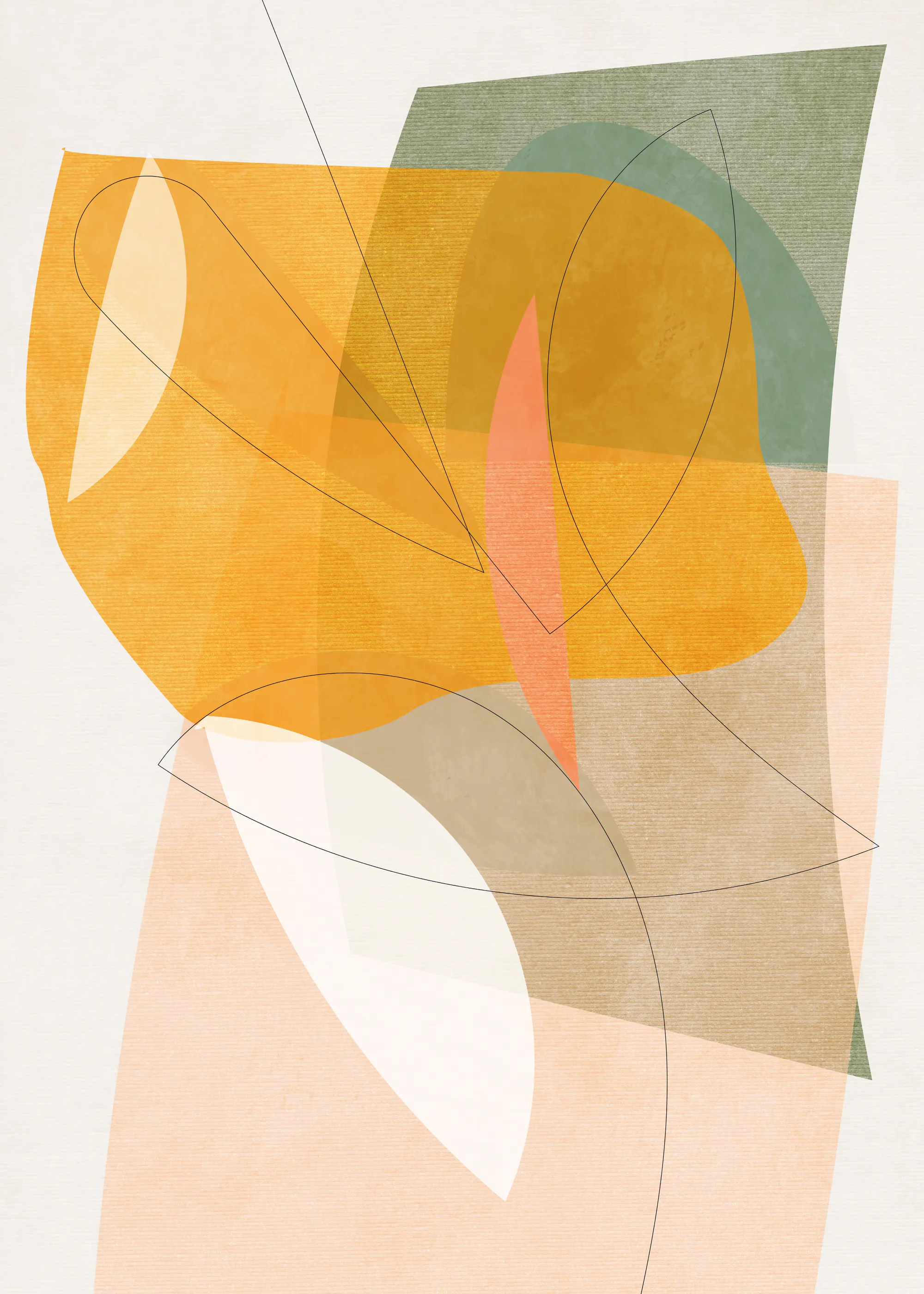 Yellow Abstract Shapes Poster 0