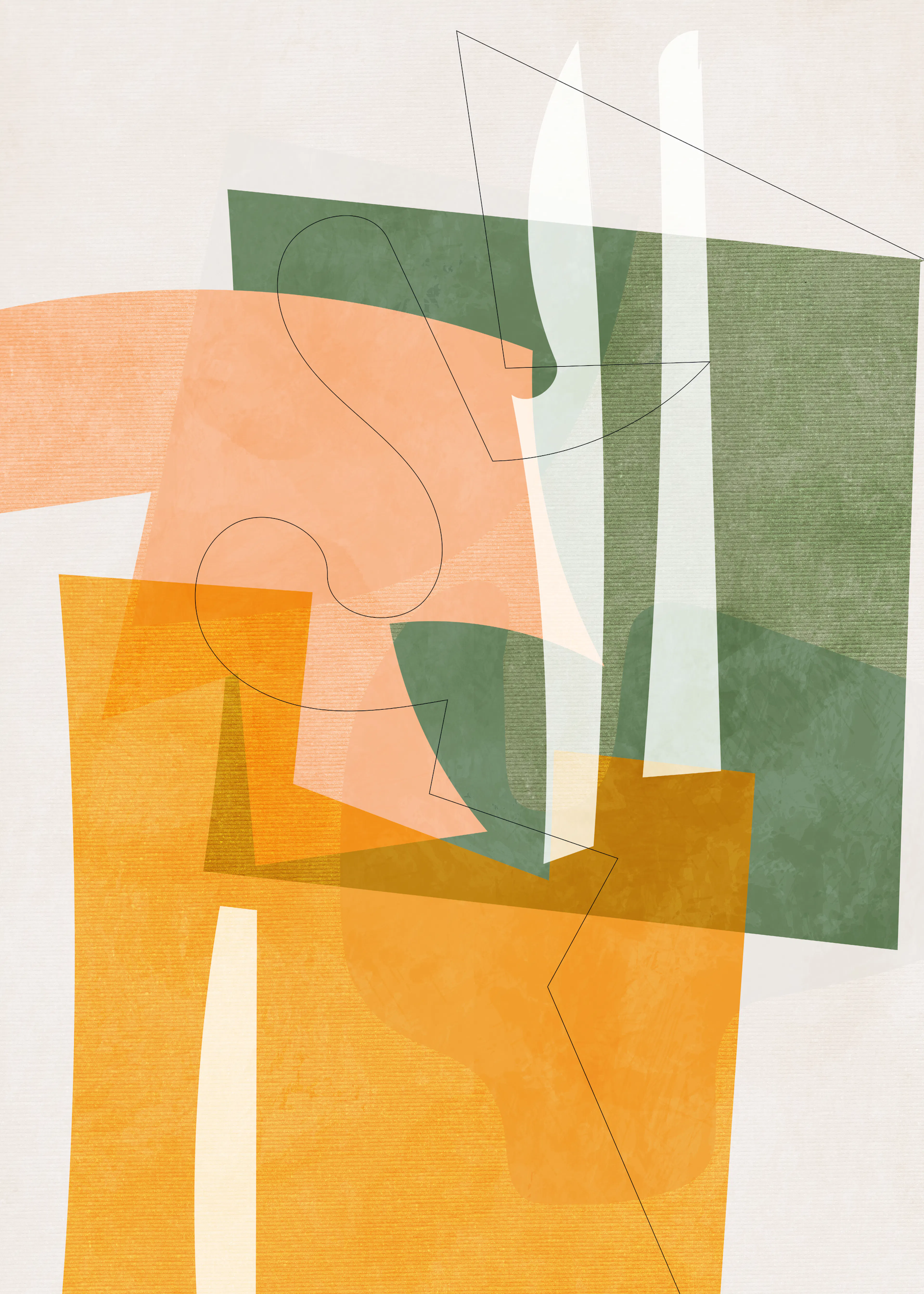 Peach Abstract Embrace Poster 0