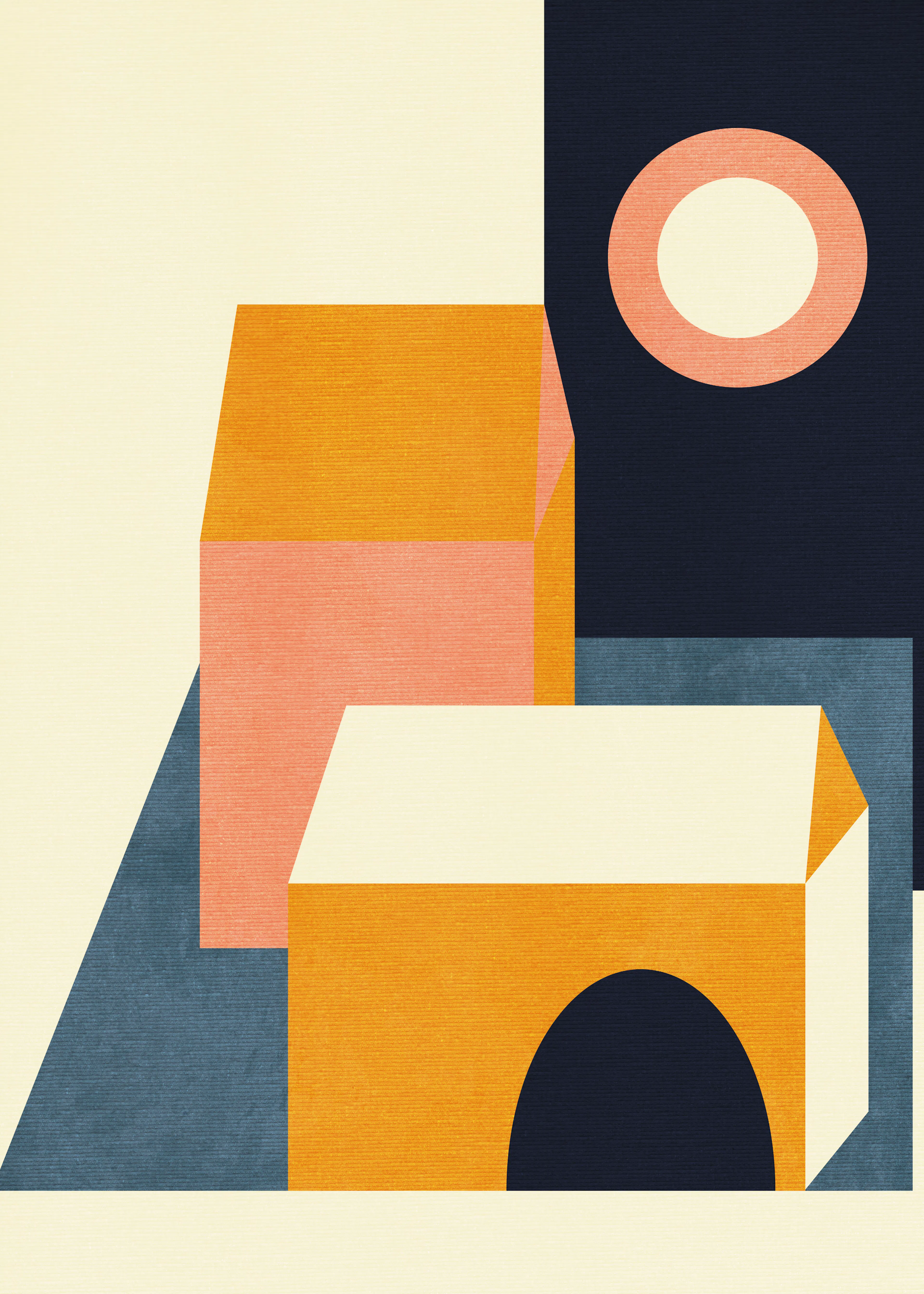 Navy Geometric Harmony Poster 0