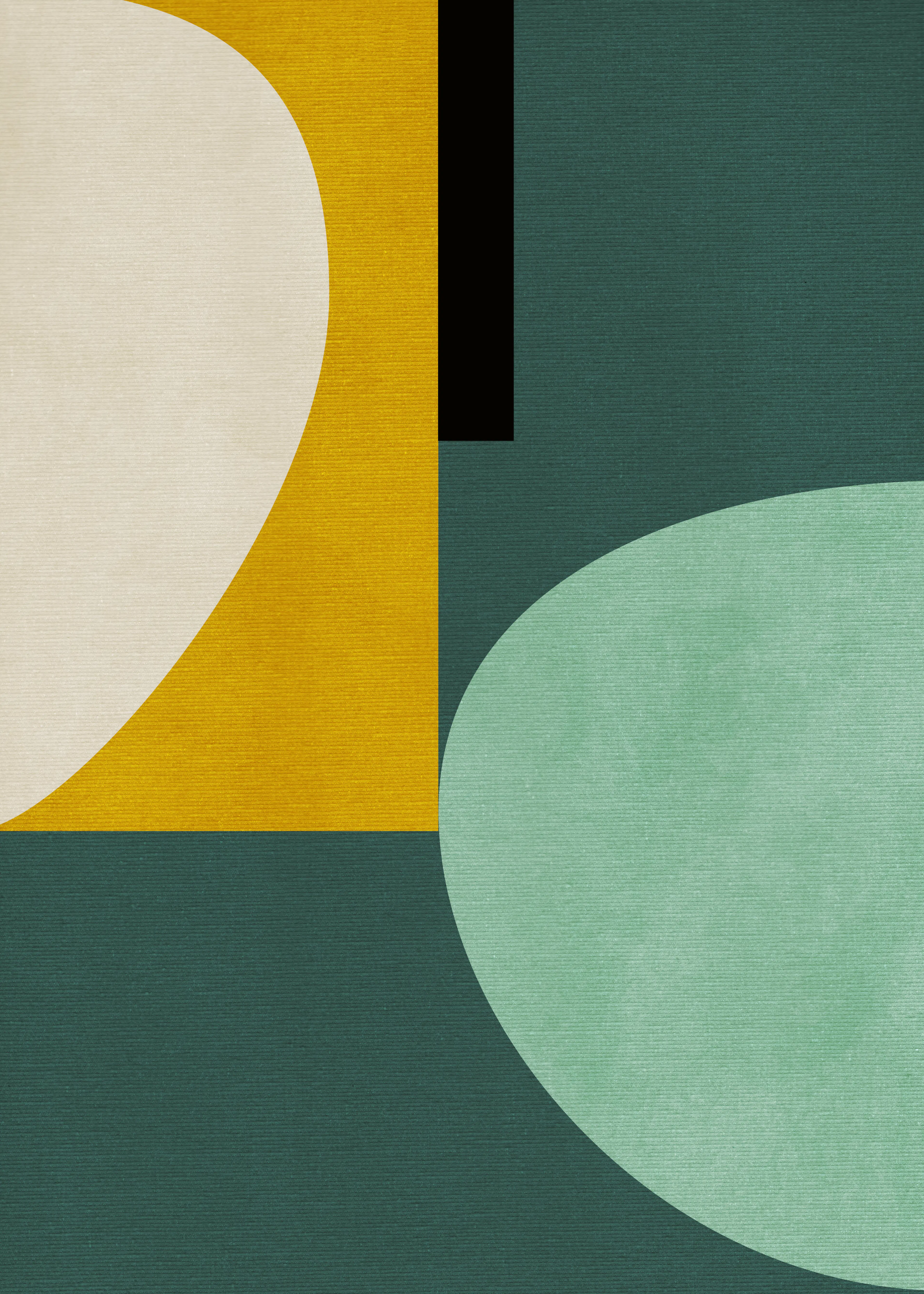 Green Modern Shapes Poster 0