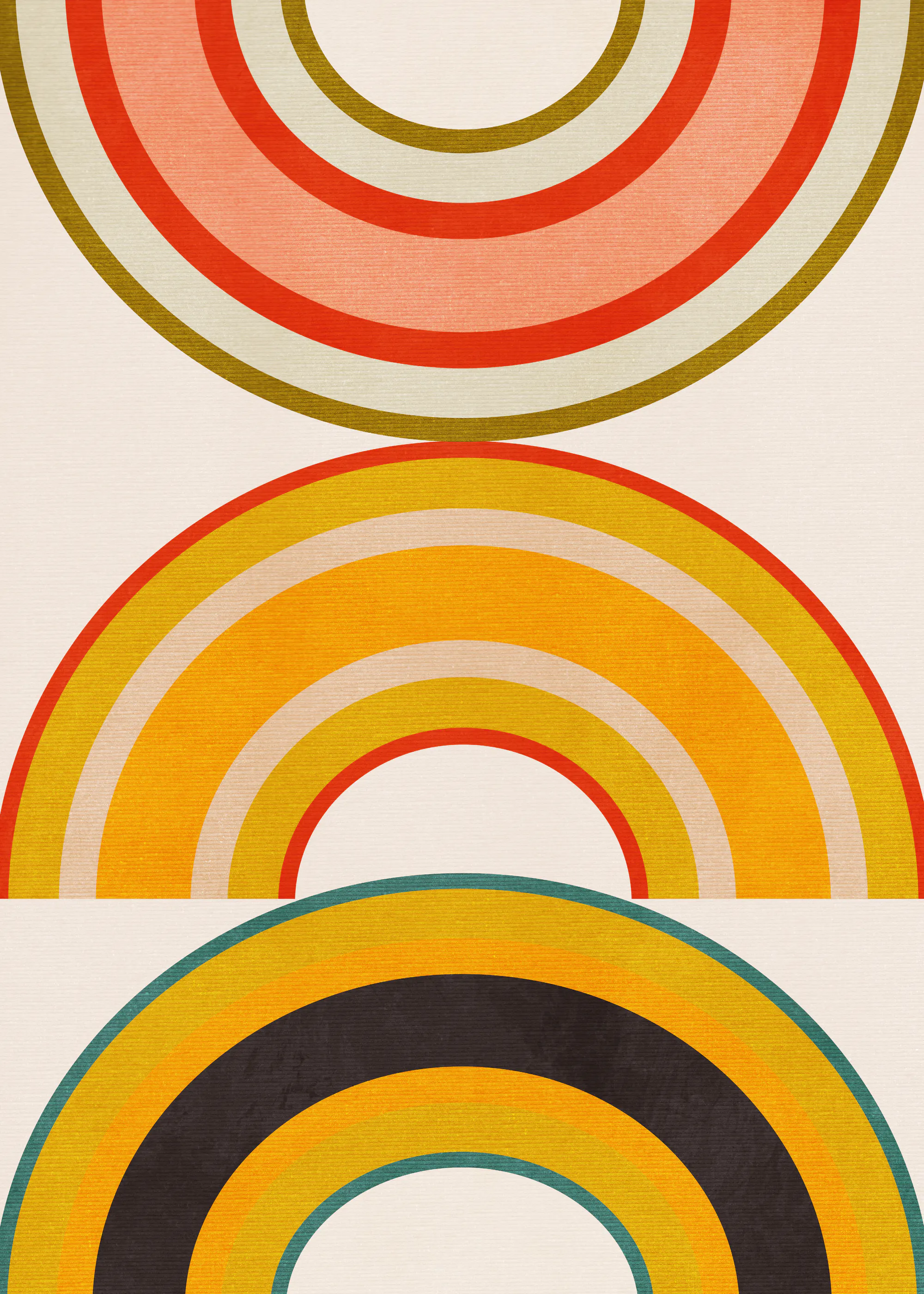 Orange Retro Regenbogen Poster 0