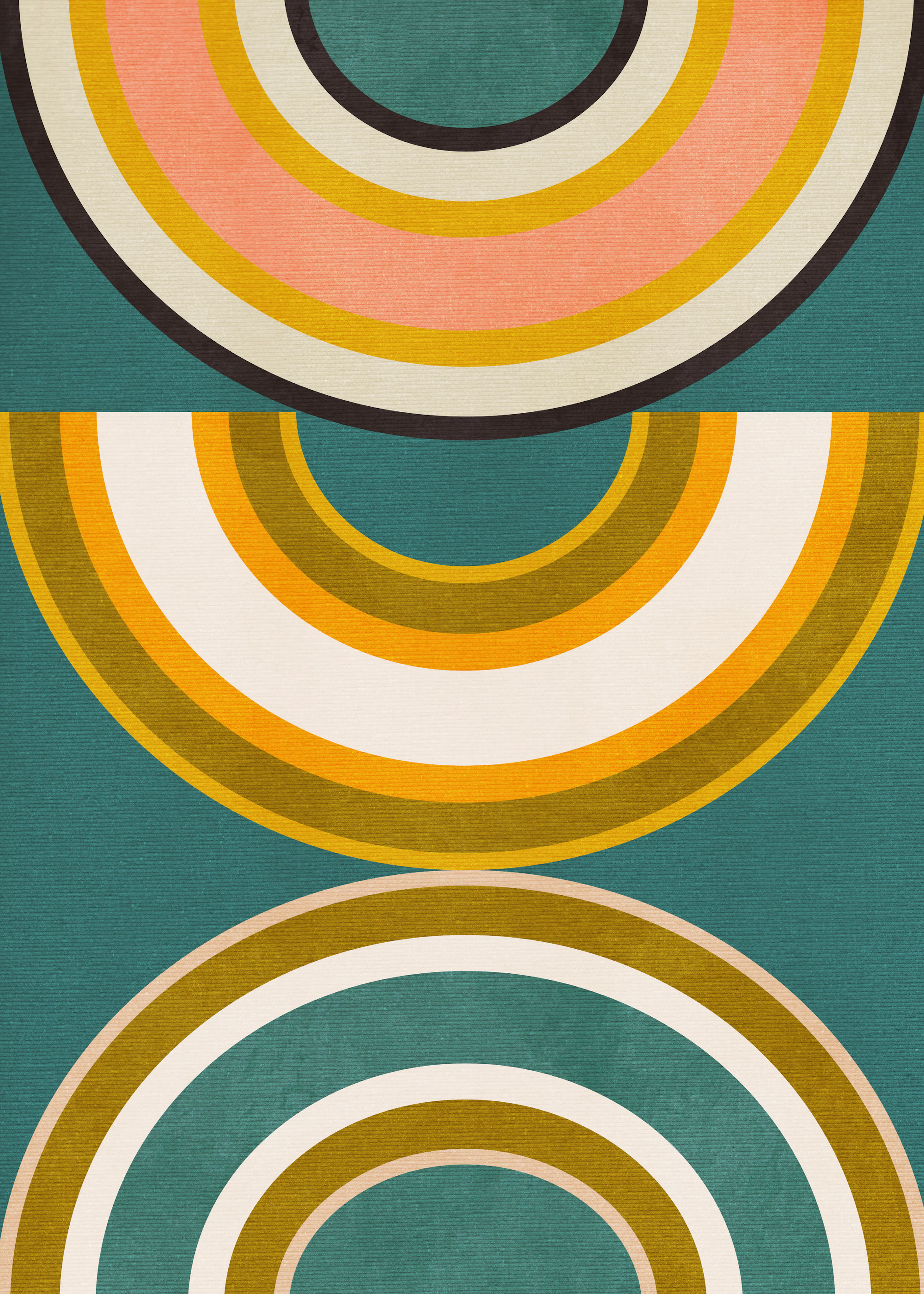 Teal Retro Circles Poster 0