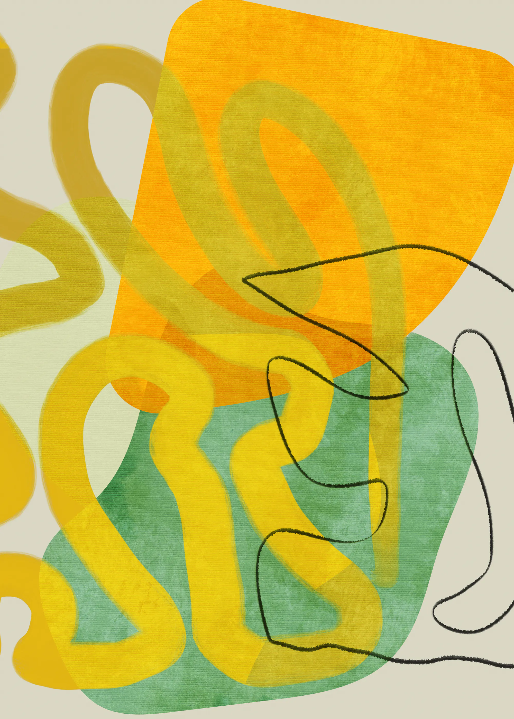 Yellow Abstract Flow Poster 0