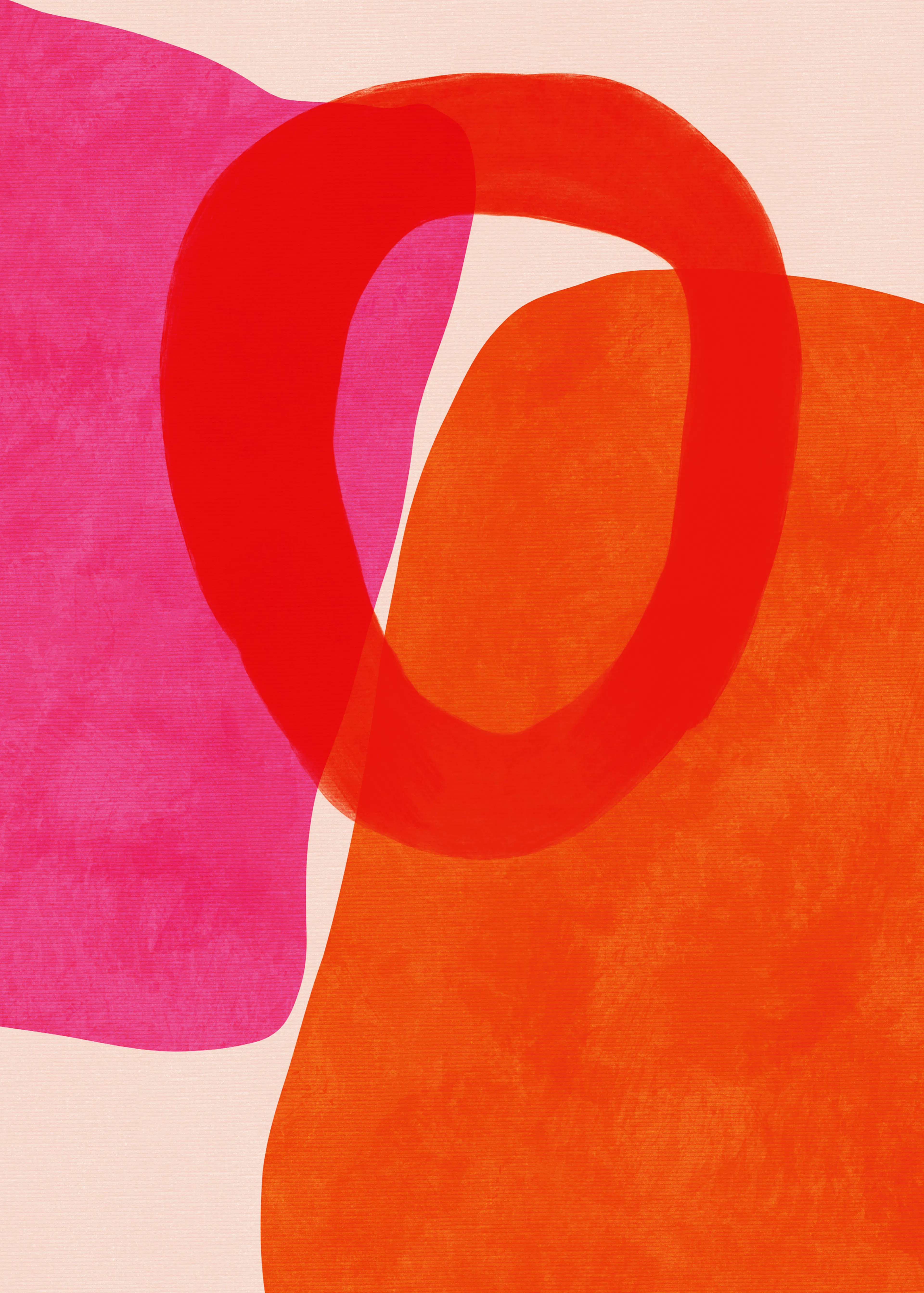 Red Vibrant Shapes Poster 0