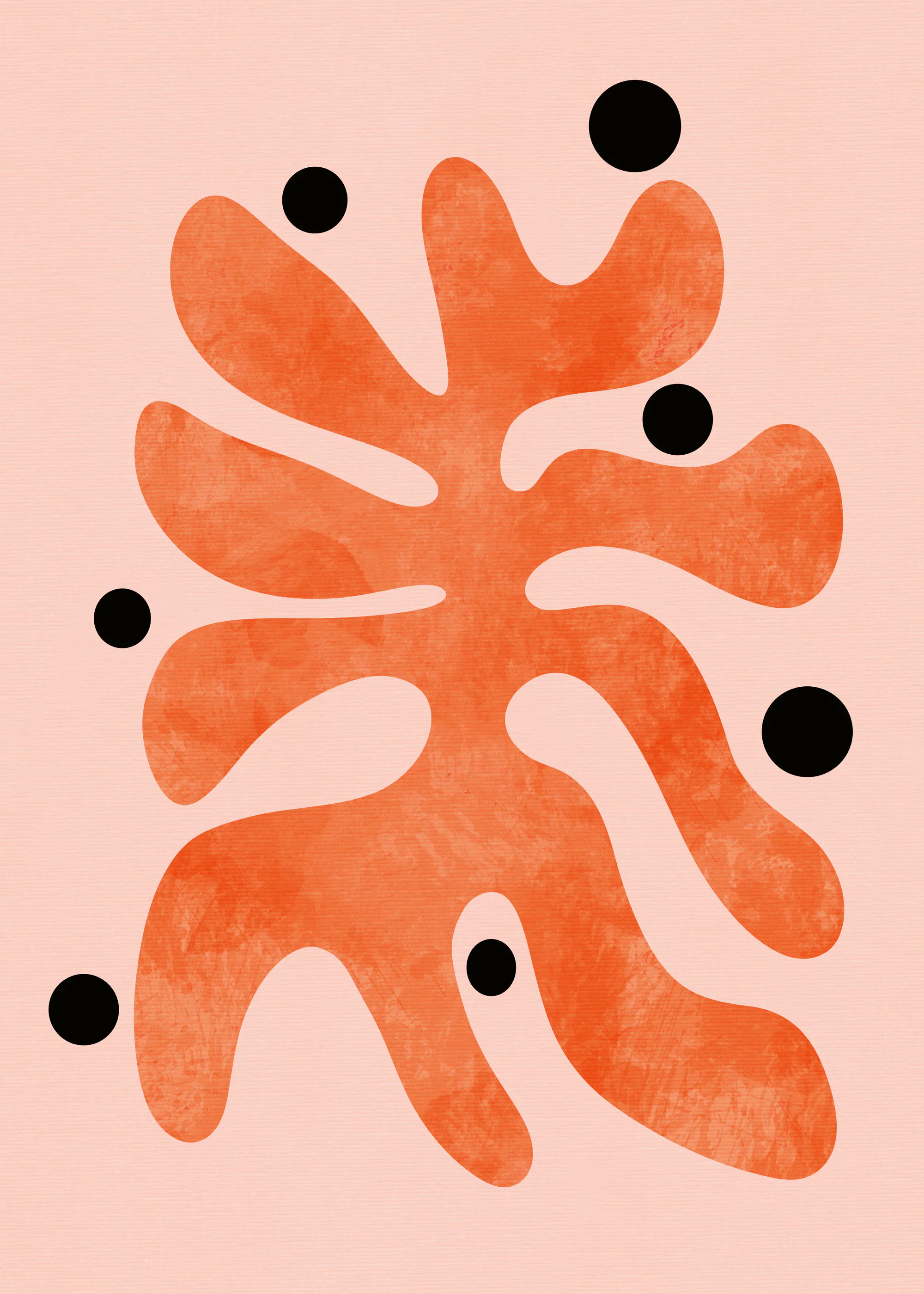 Orange Abstract Coral Poster 0