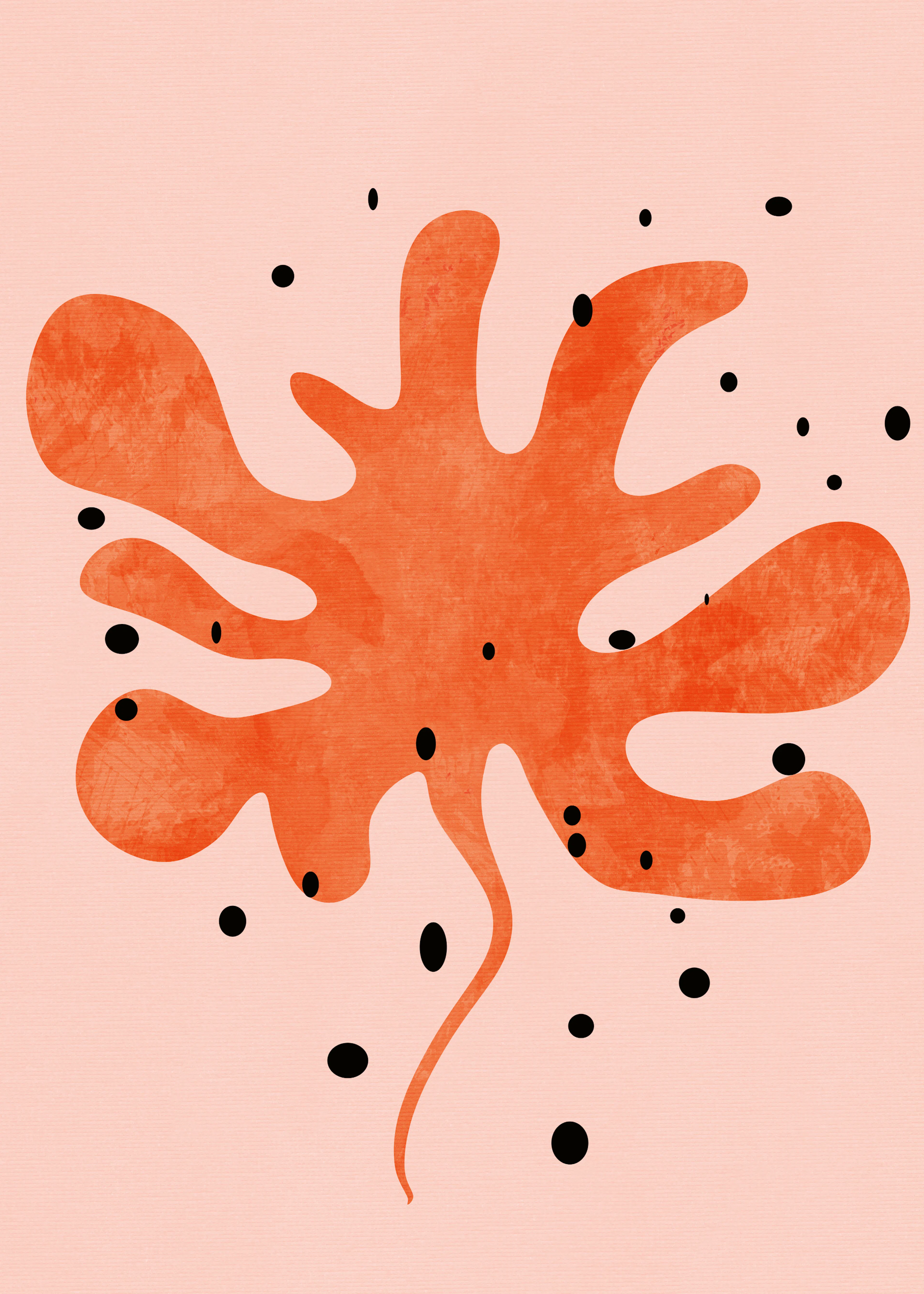Peach Abstract Coral Poster 0