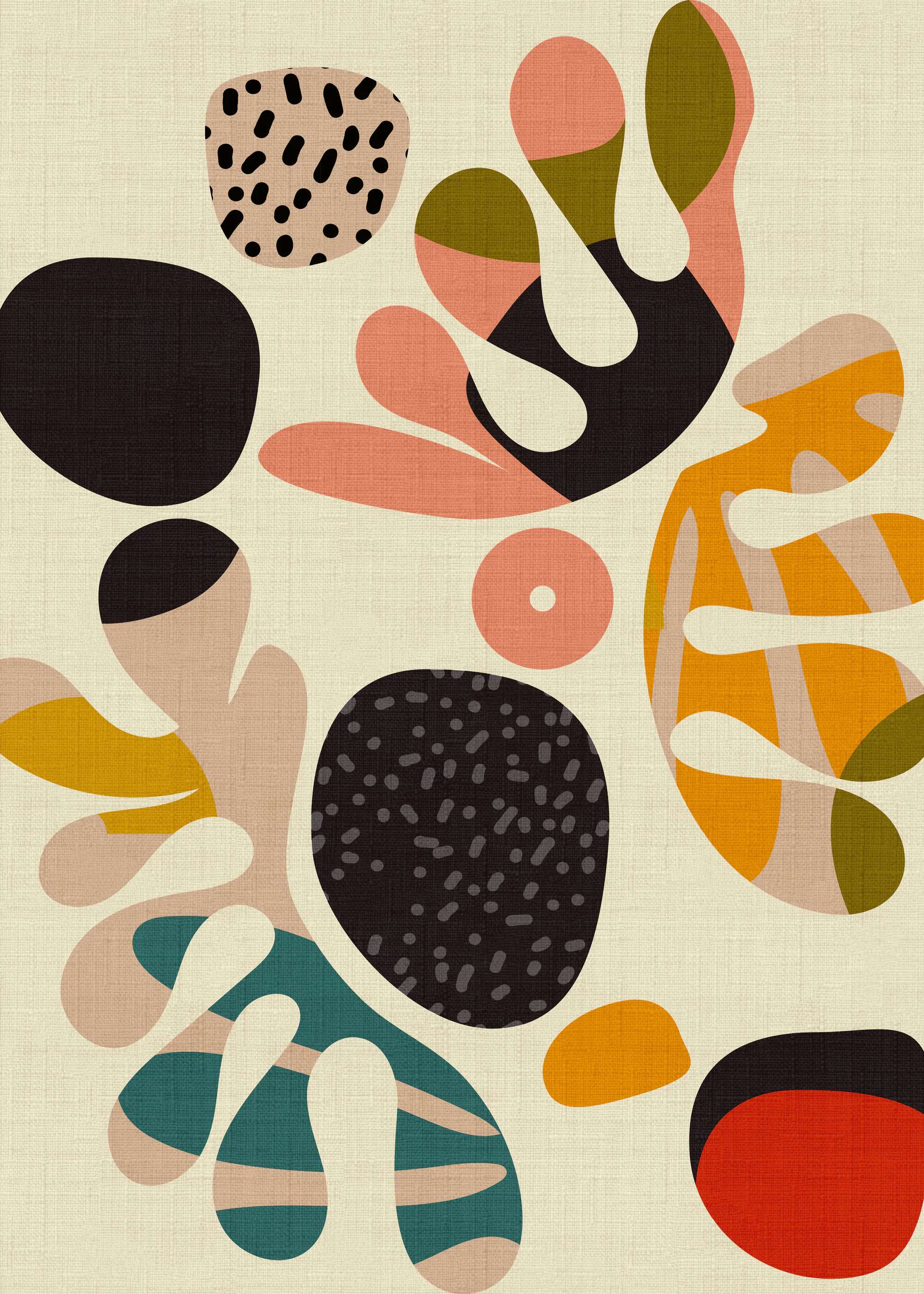 Warm Beige Shapes Poster 0