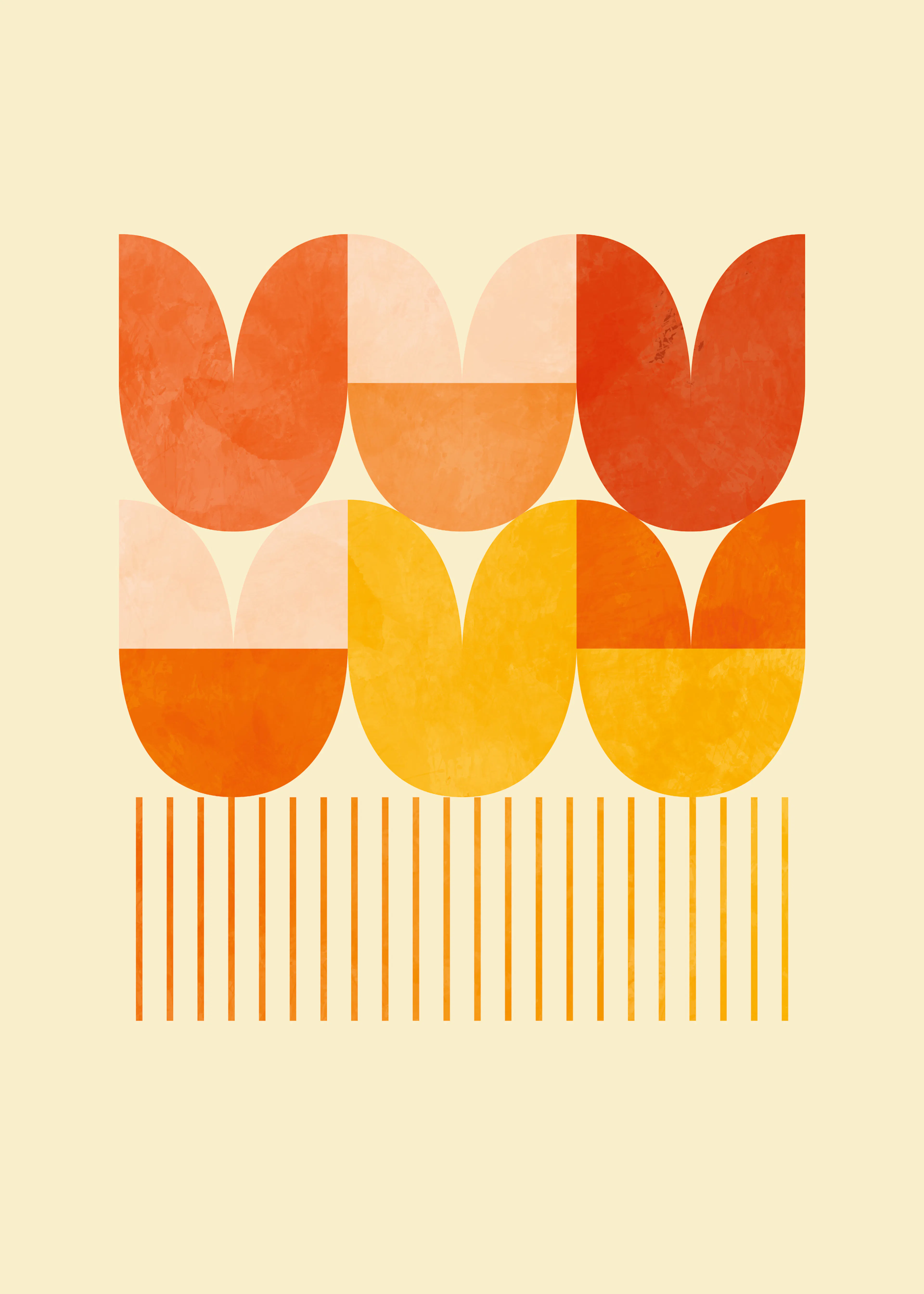 Warm Abstract Shapes Poster 0
