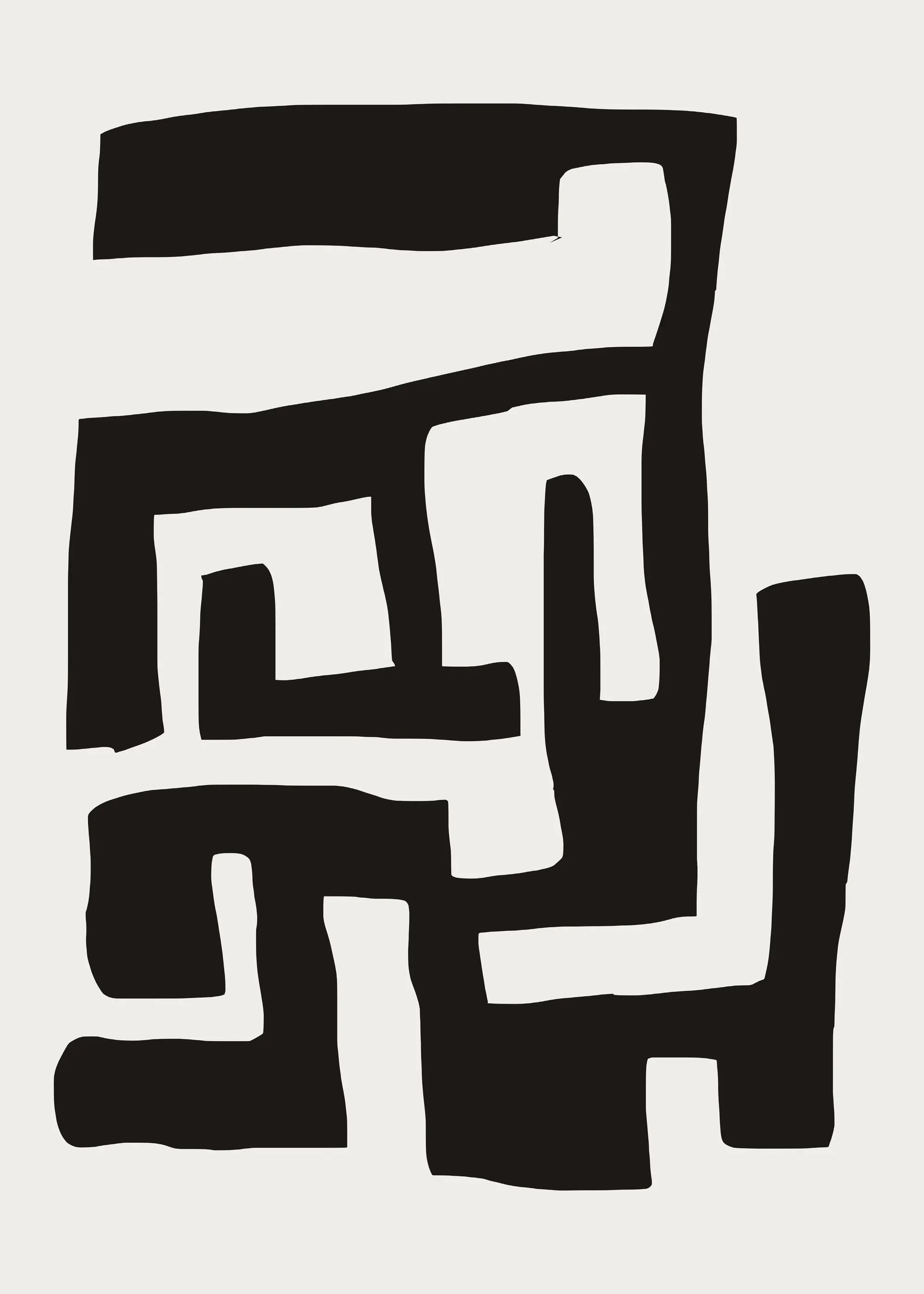 Black Abstract Maze Poster 0