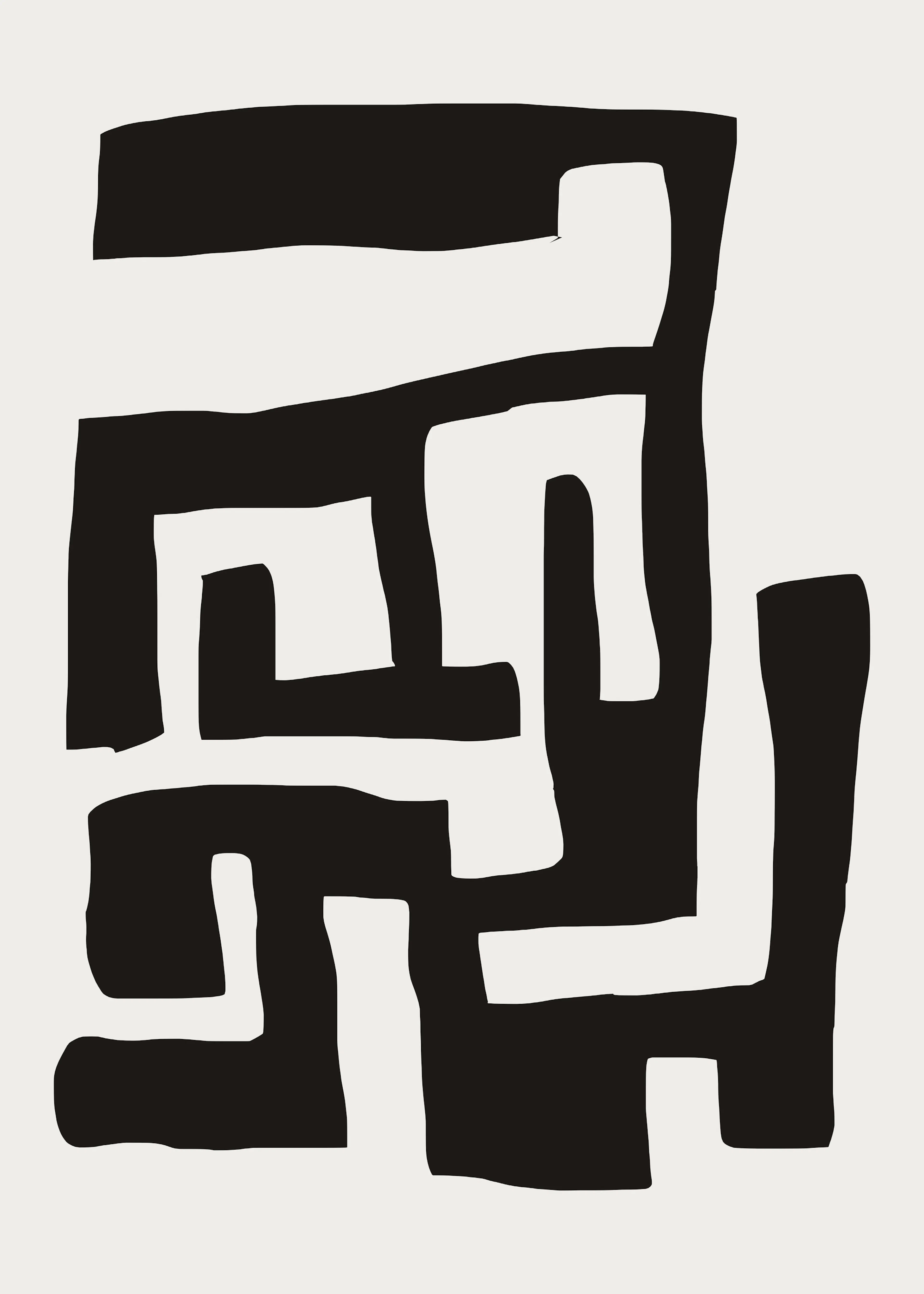 Black Abstract Maze Poster 0