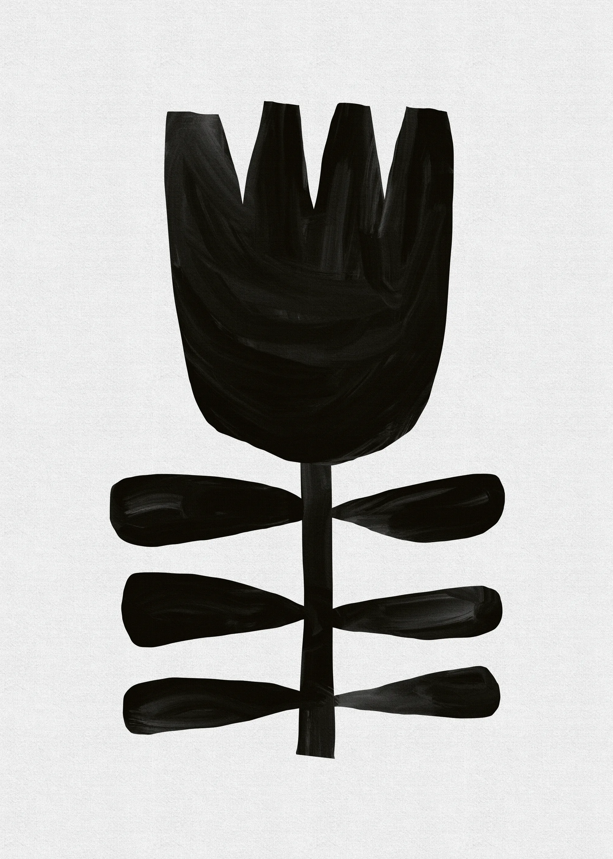 Flor Negra Moderna Póster 0