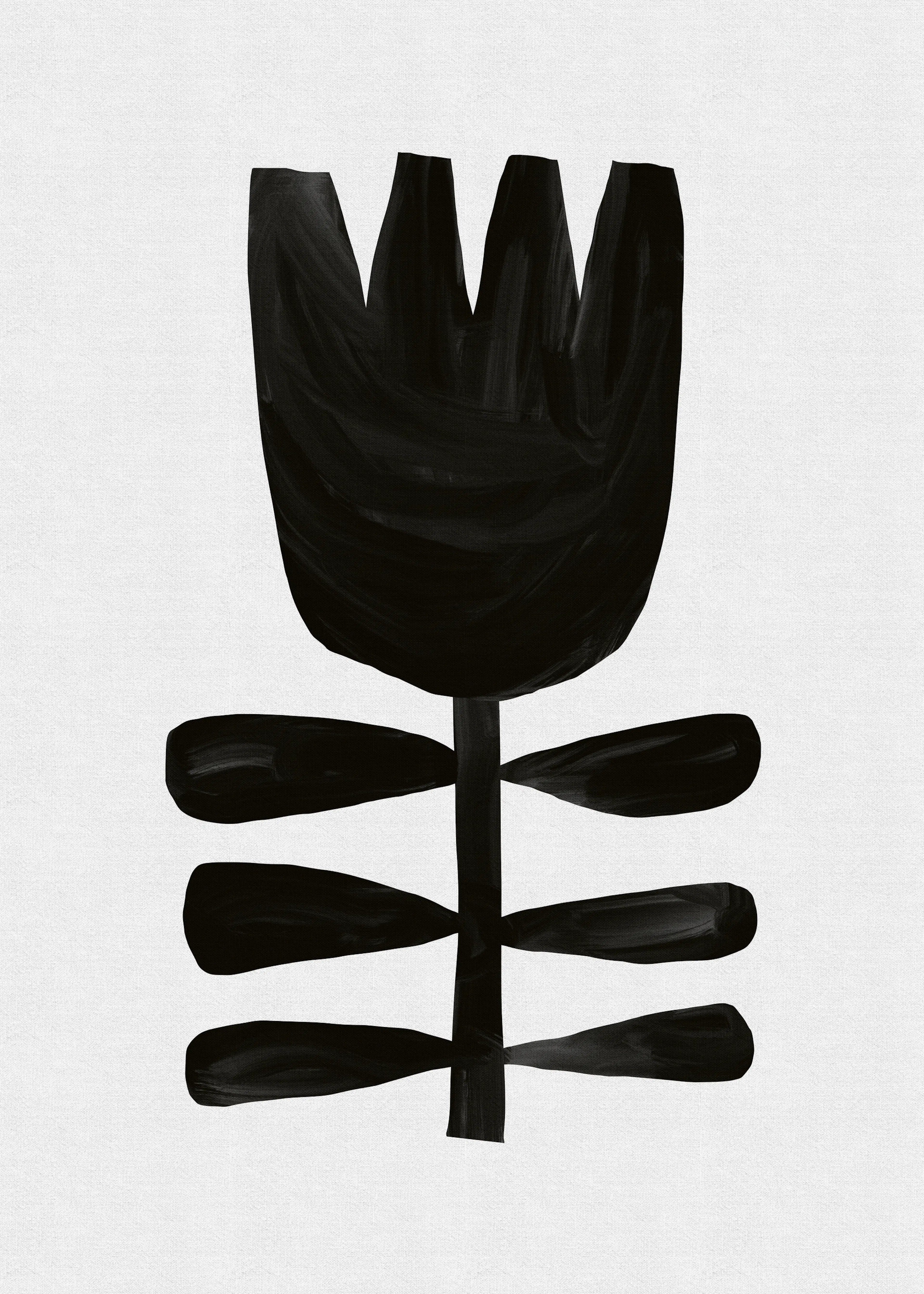 Flor Negra Moderna Póster 0