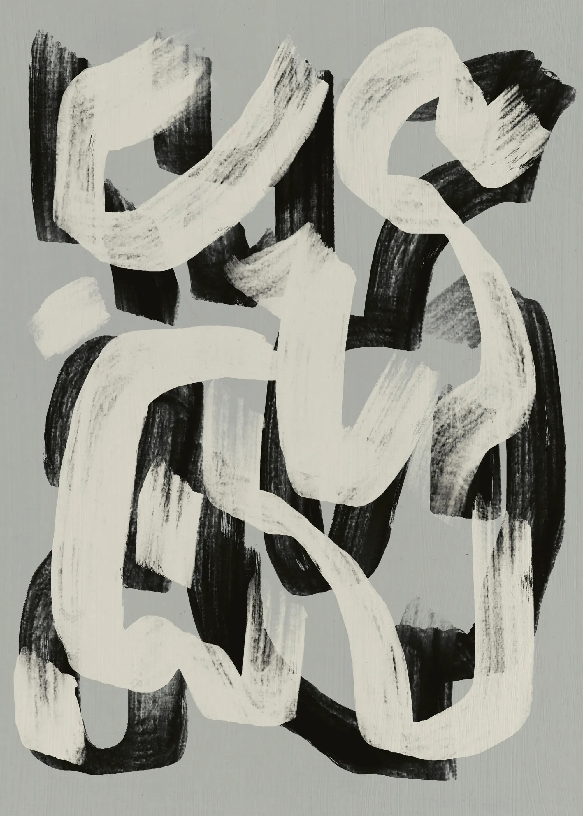 Black Brush Strokes Poster 0