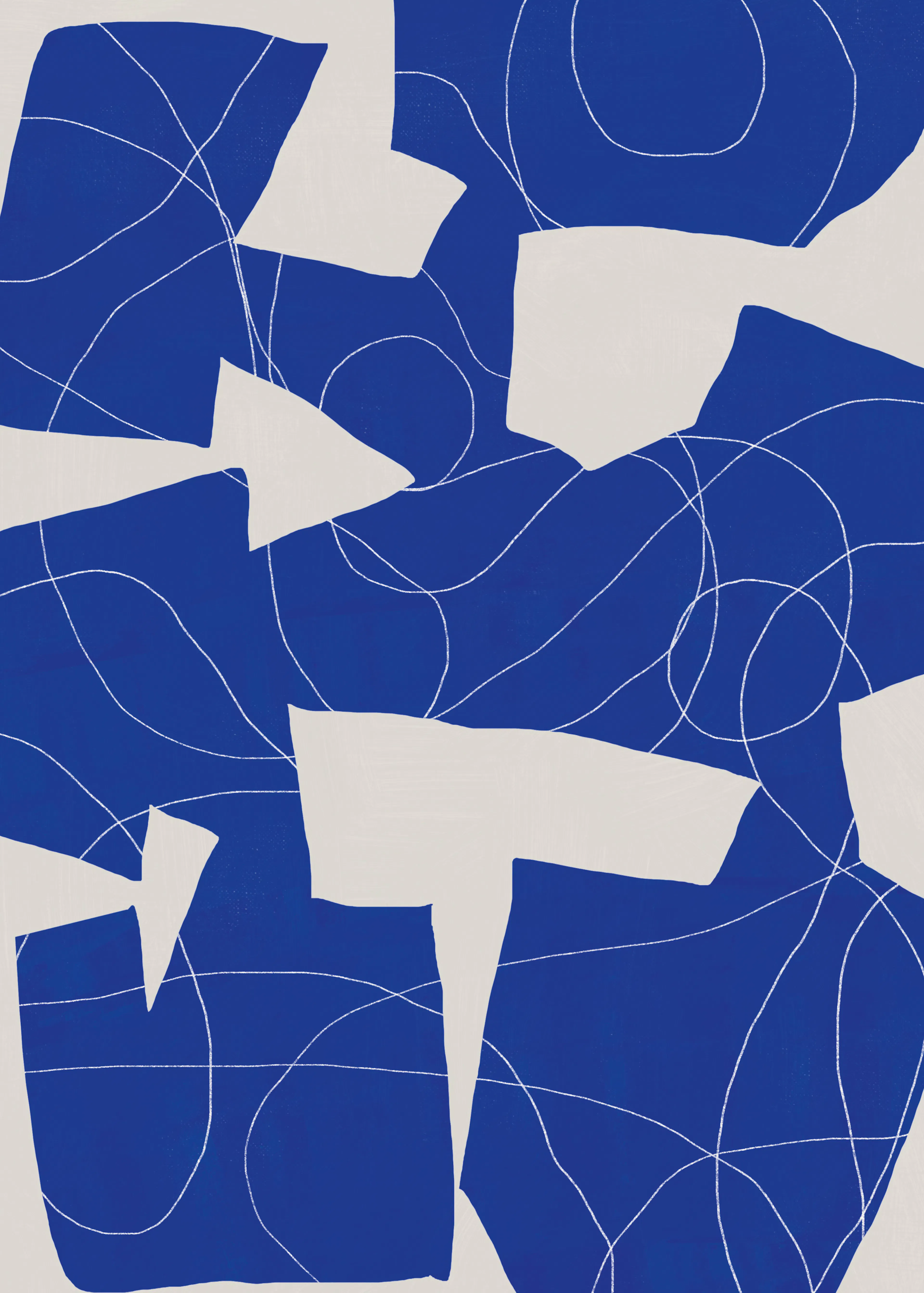 Formas Abstractas en Azul Marino Póster 0