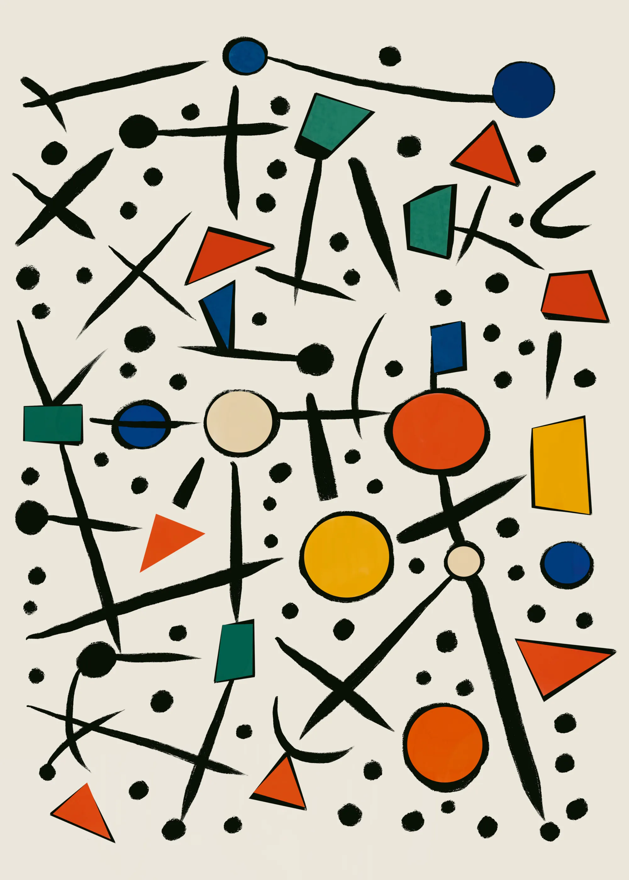 Armonía Abstracta en Beige Claro Póster 0