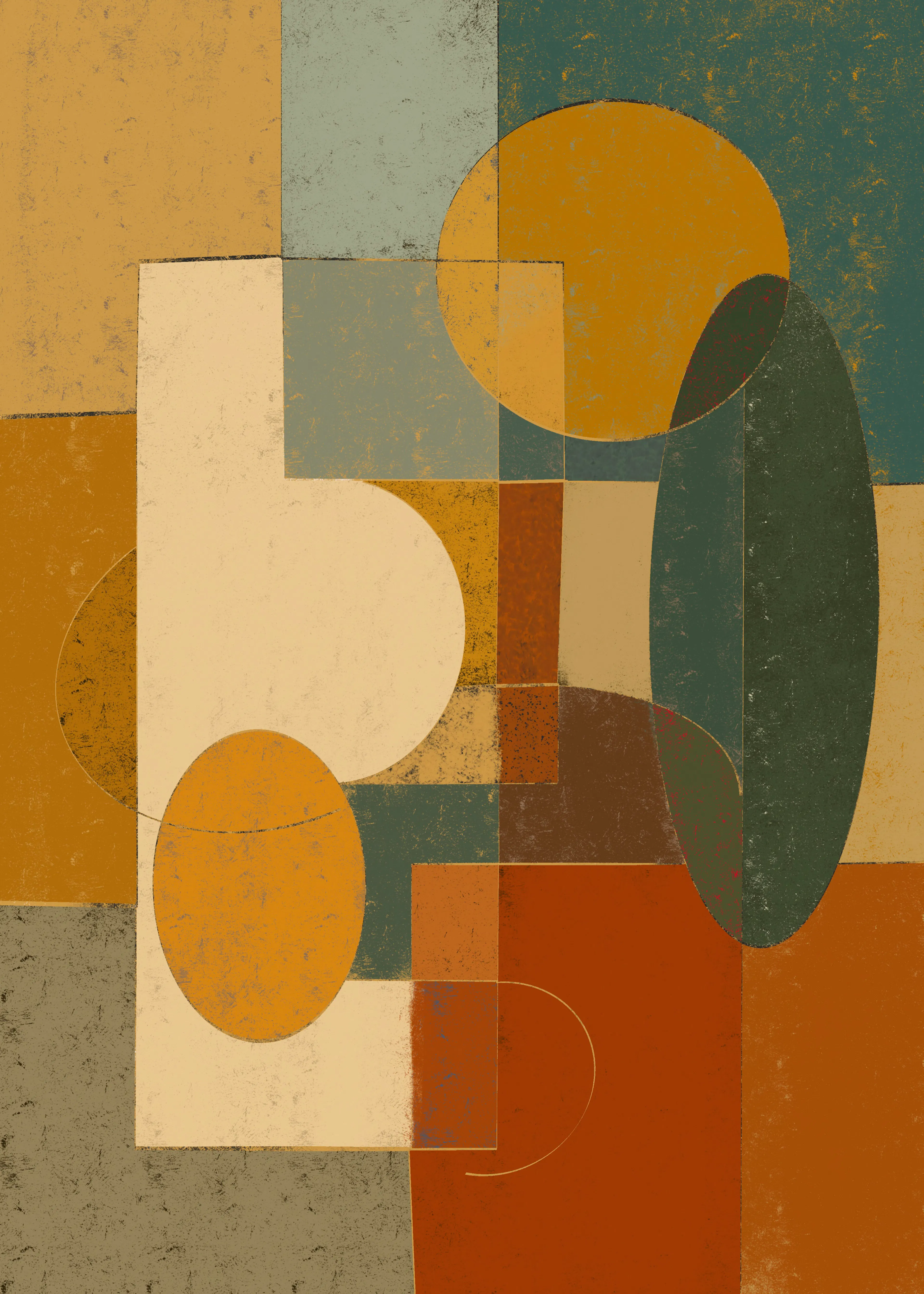 Mustard Modern Abstract Poster 0