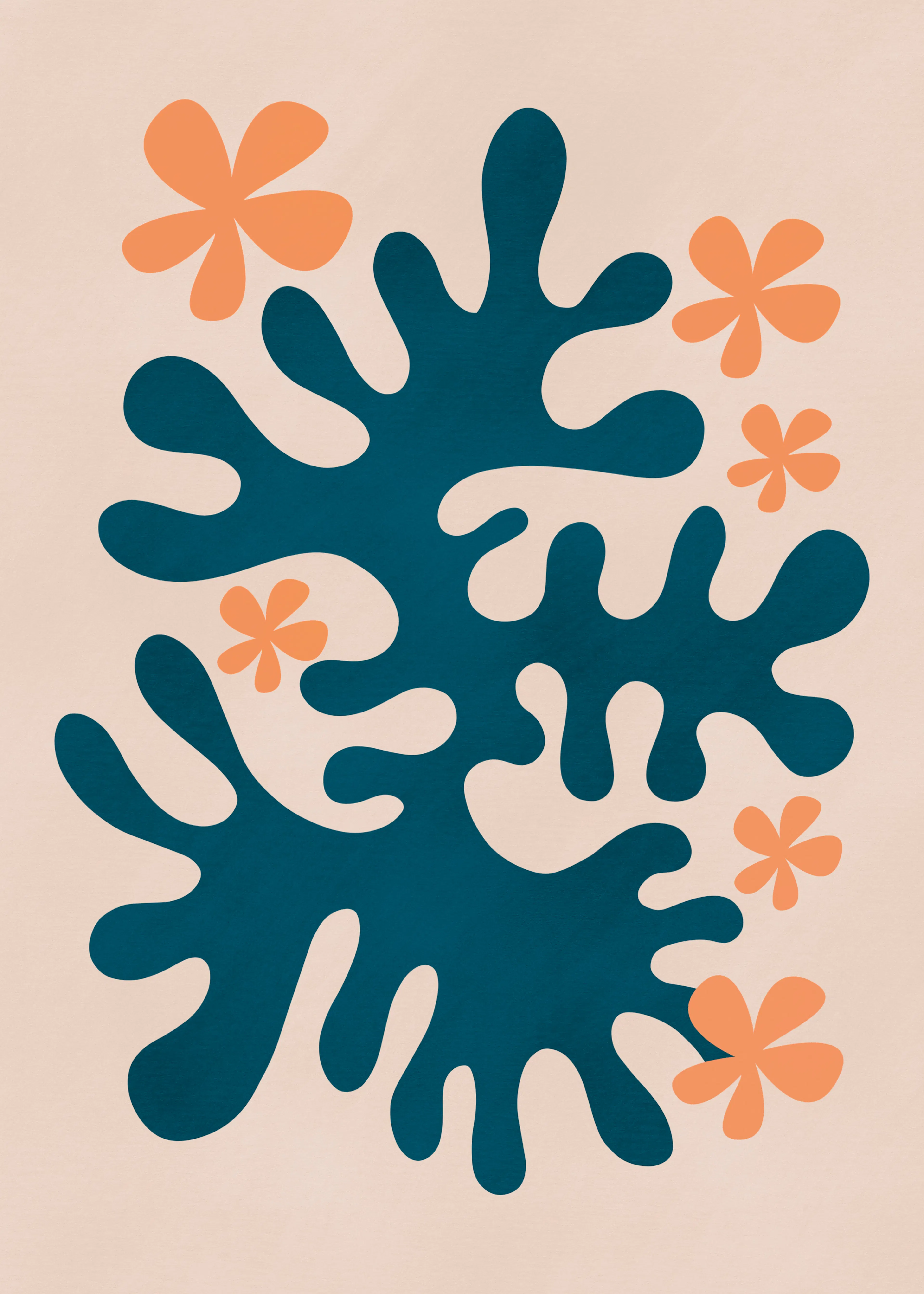 Blue Organic Shapes Poster 0