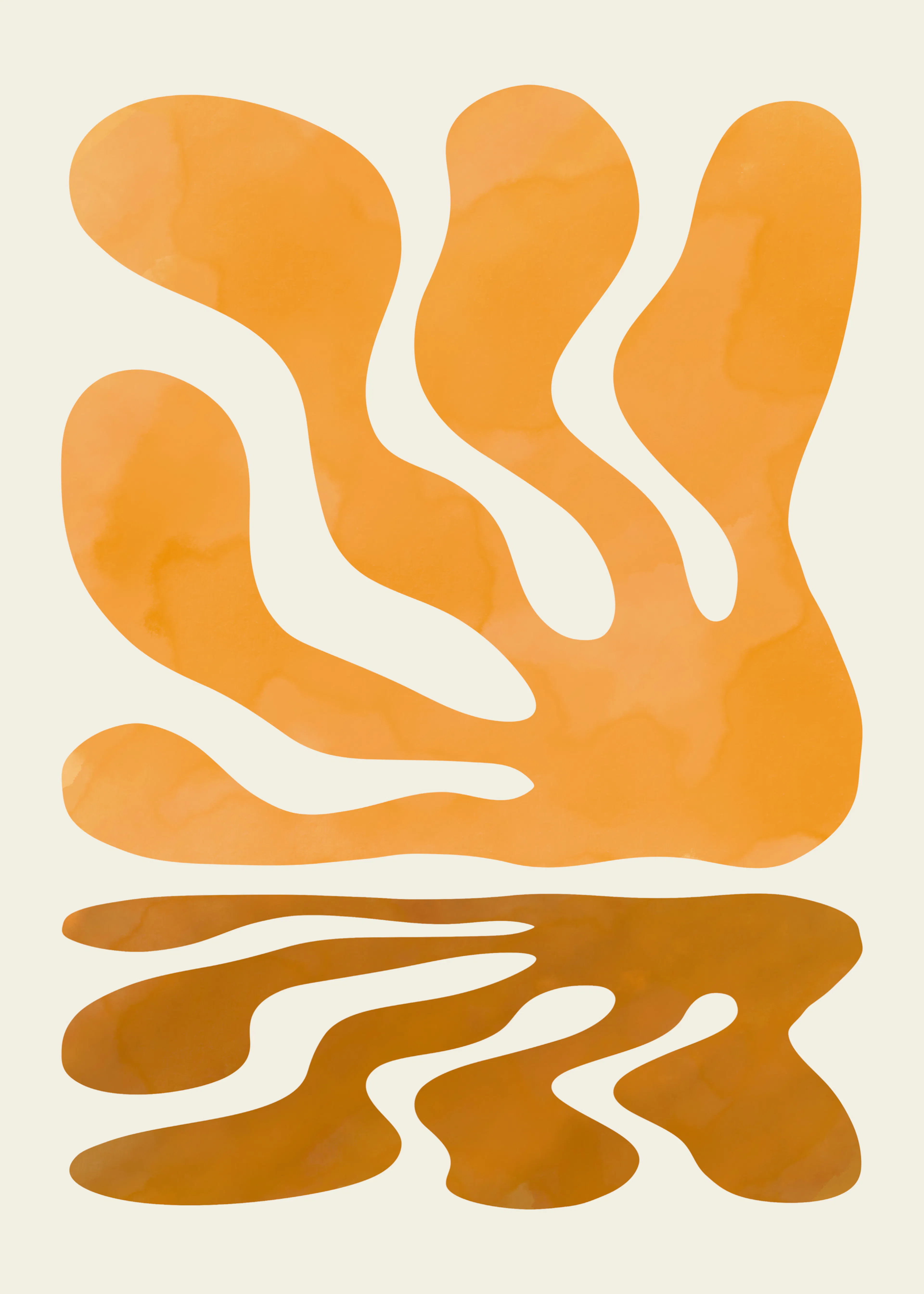 Orange Golden Waves Poster 0