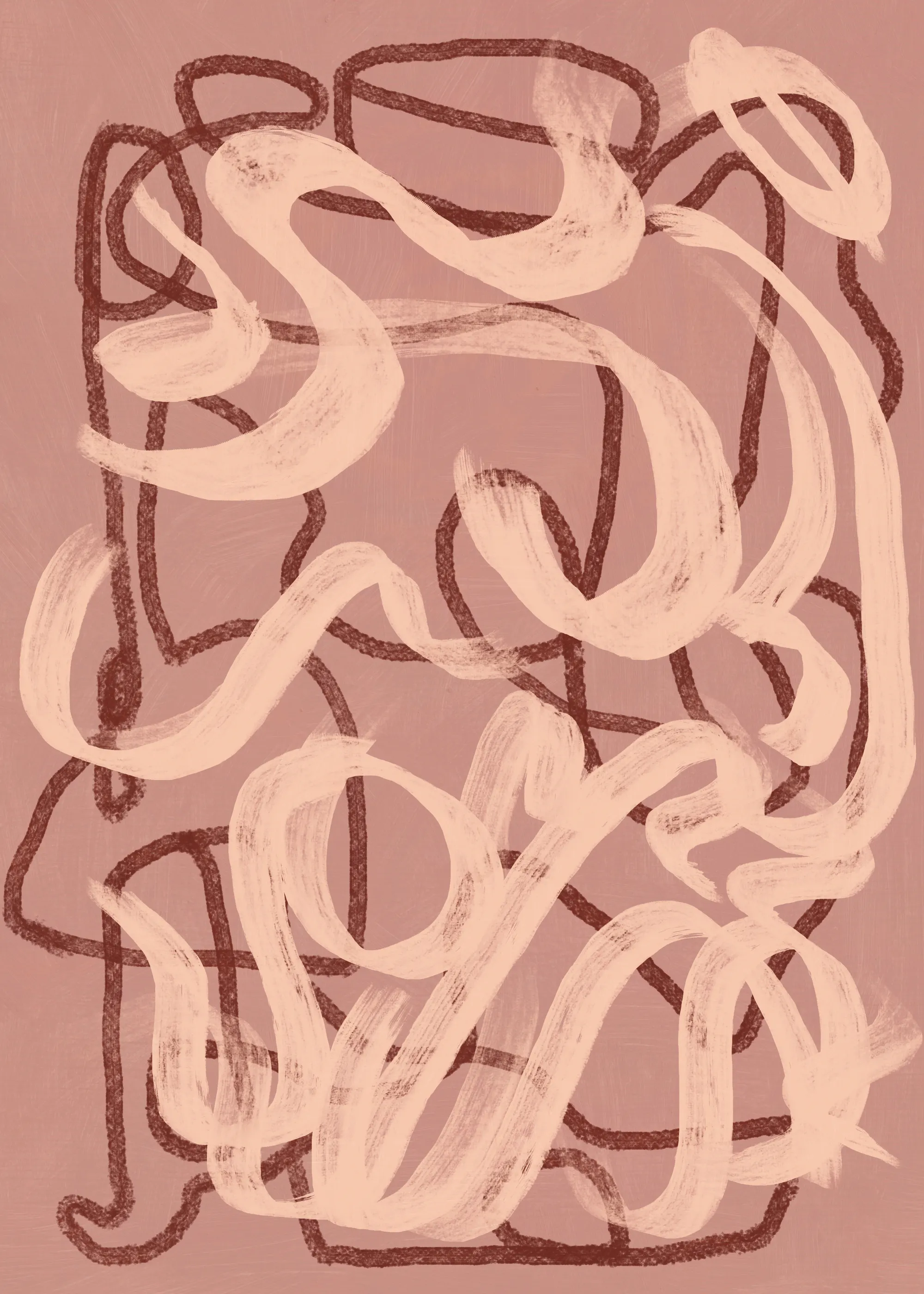 Tan Abstract Flow Poster 0