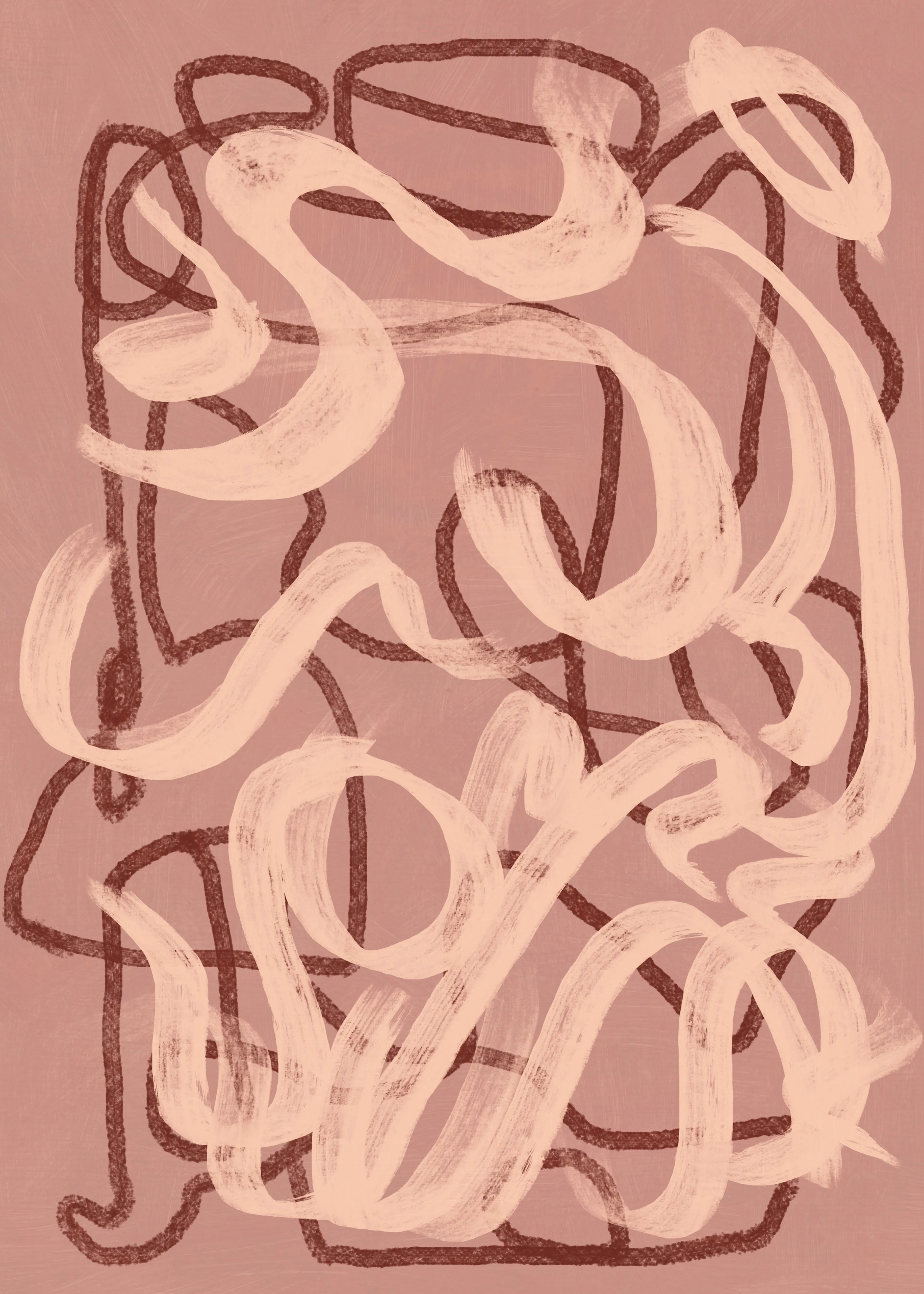 Tan Abstract Flow Poster 0
