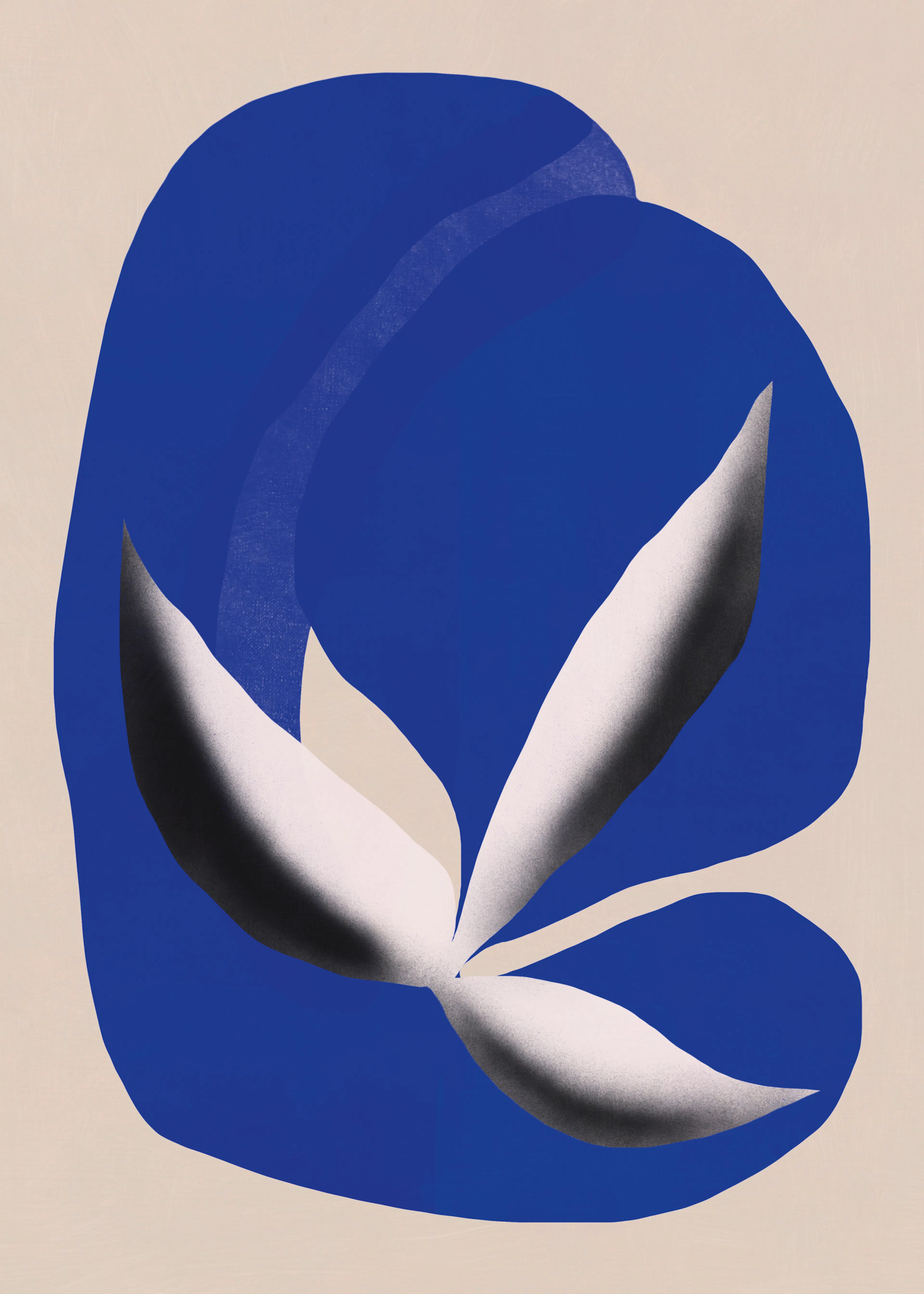 Floración Abstracta Índigo Póster 0