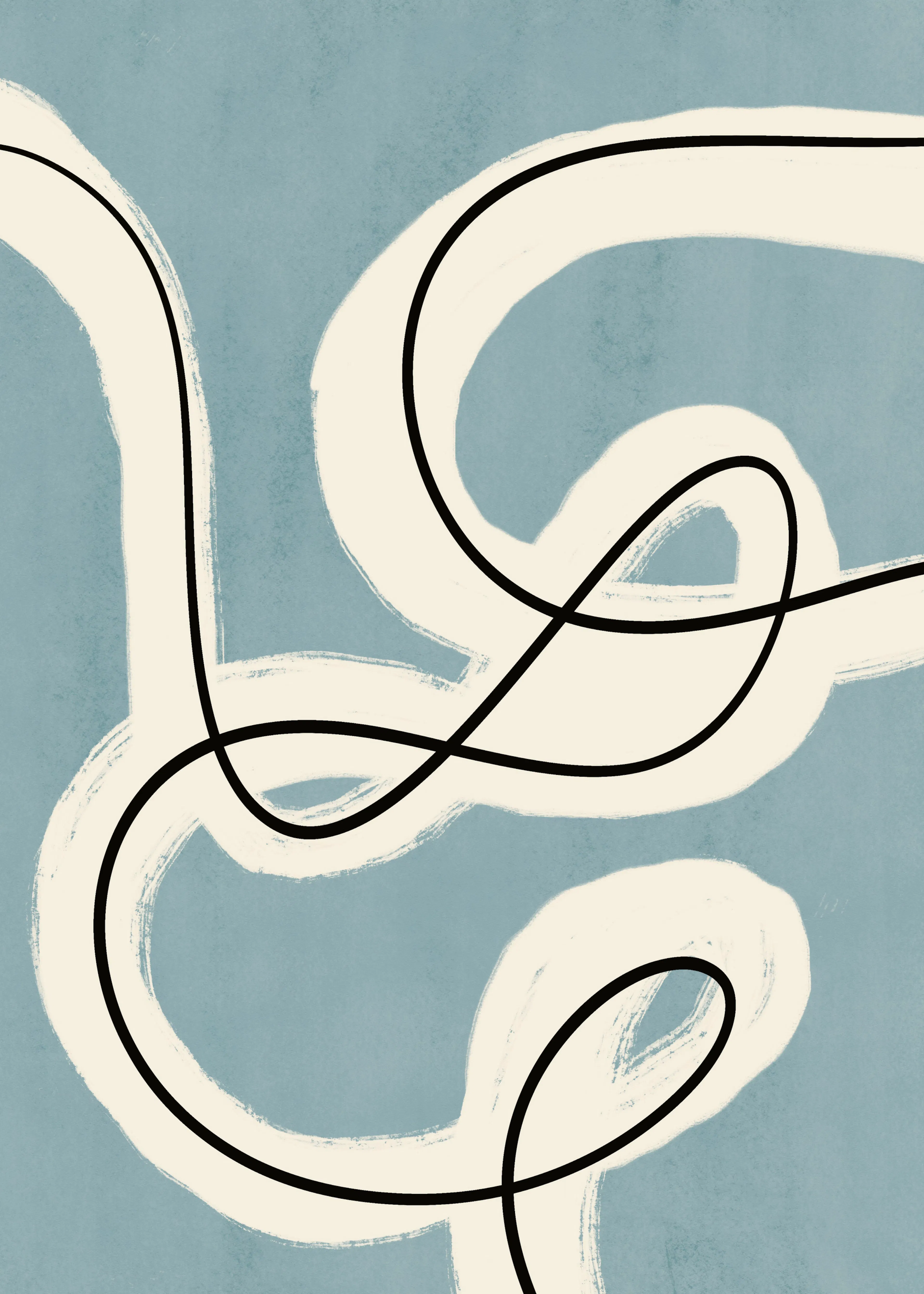 Muted Blue Abstract Flow Poster 0