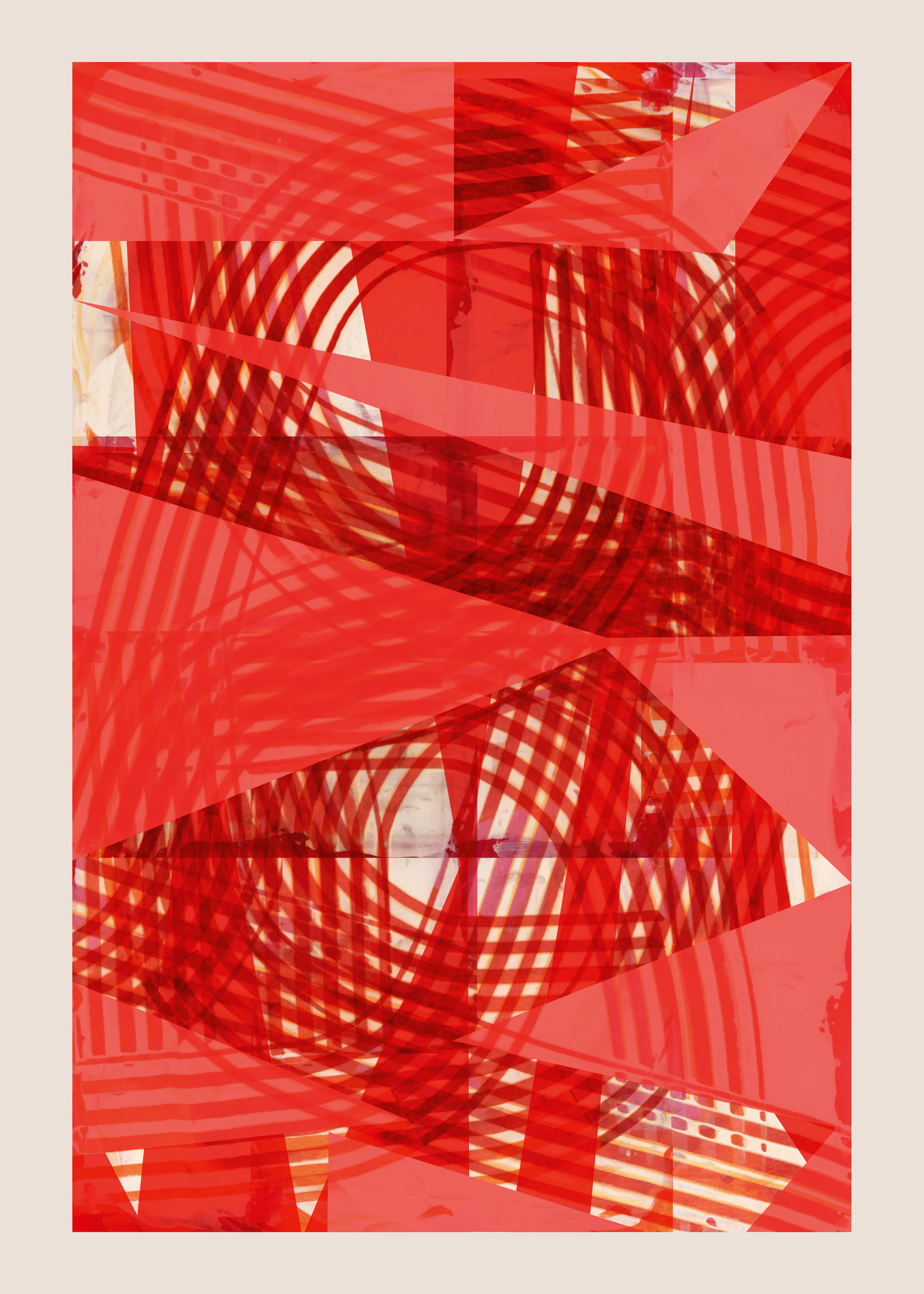 Dynamic Red Waves Poster 0
