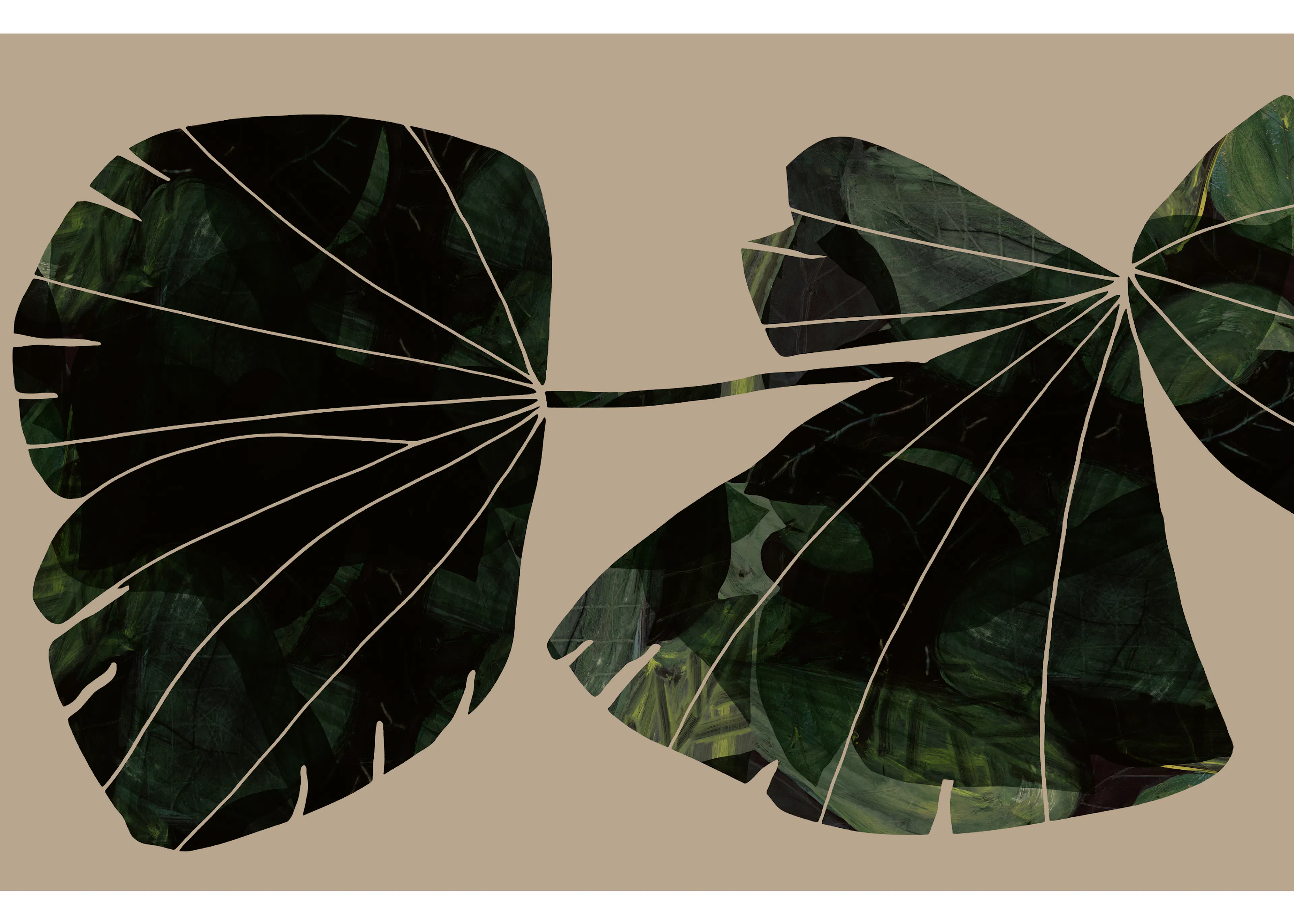Dark Green Tropical Leaves Poster 0