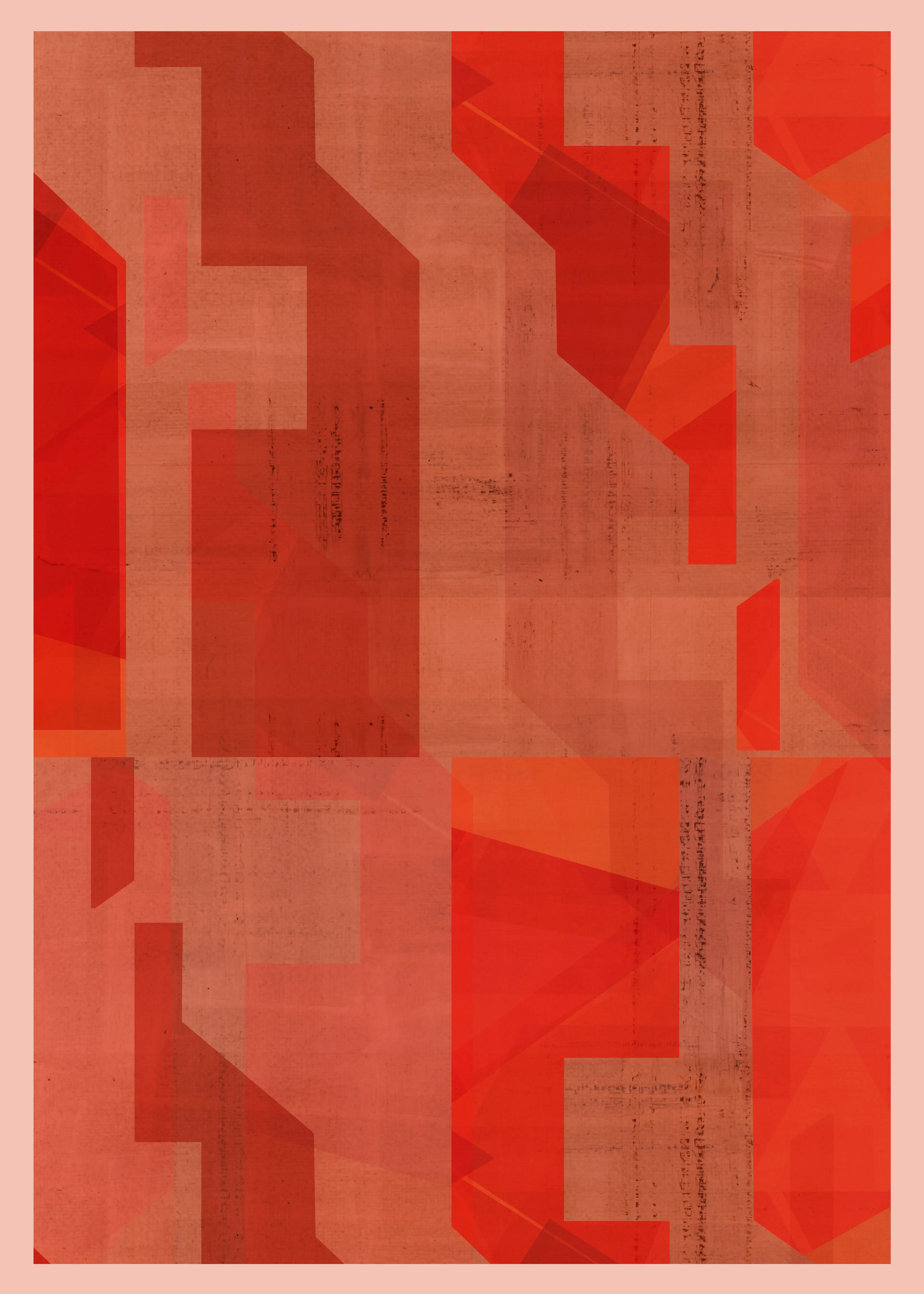 Abstract Red Geometry Poster 0