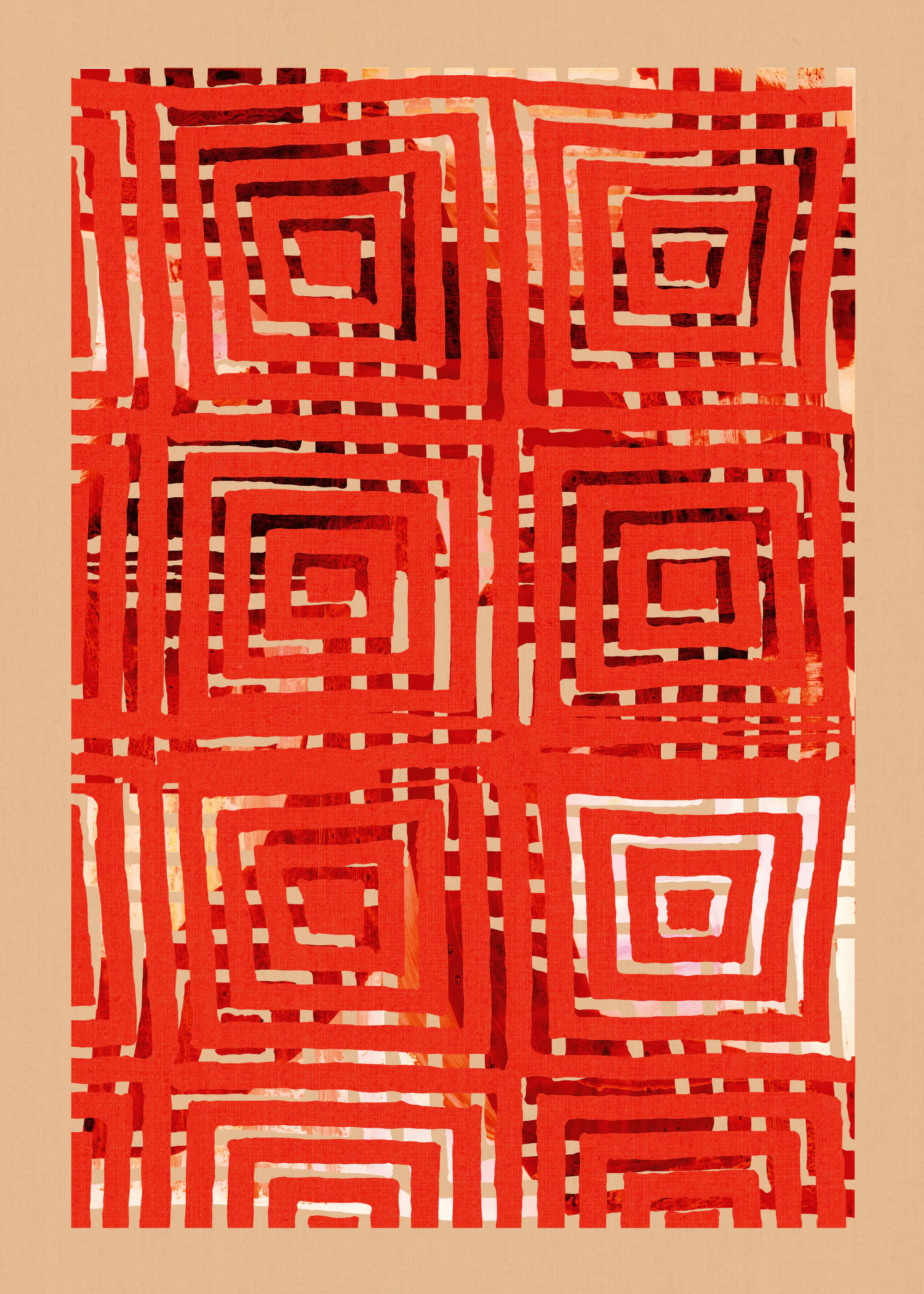 Orange Red Maze Poster 0