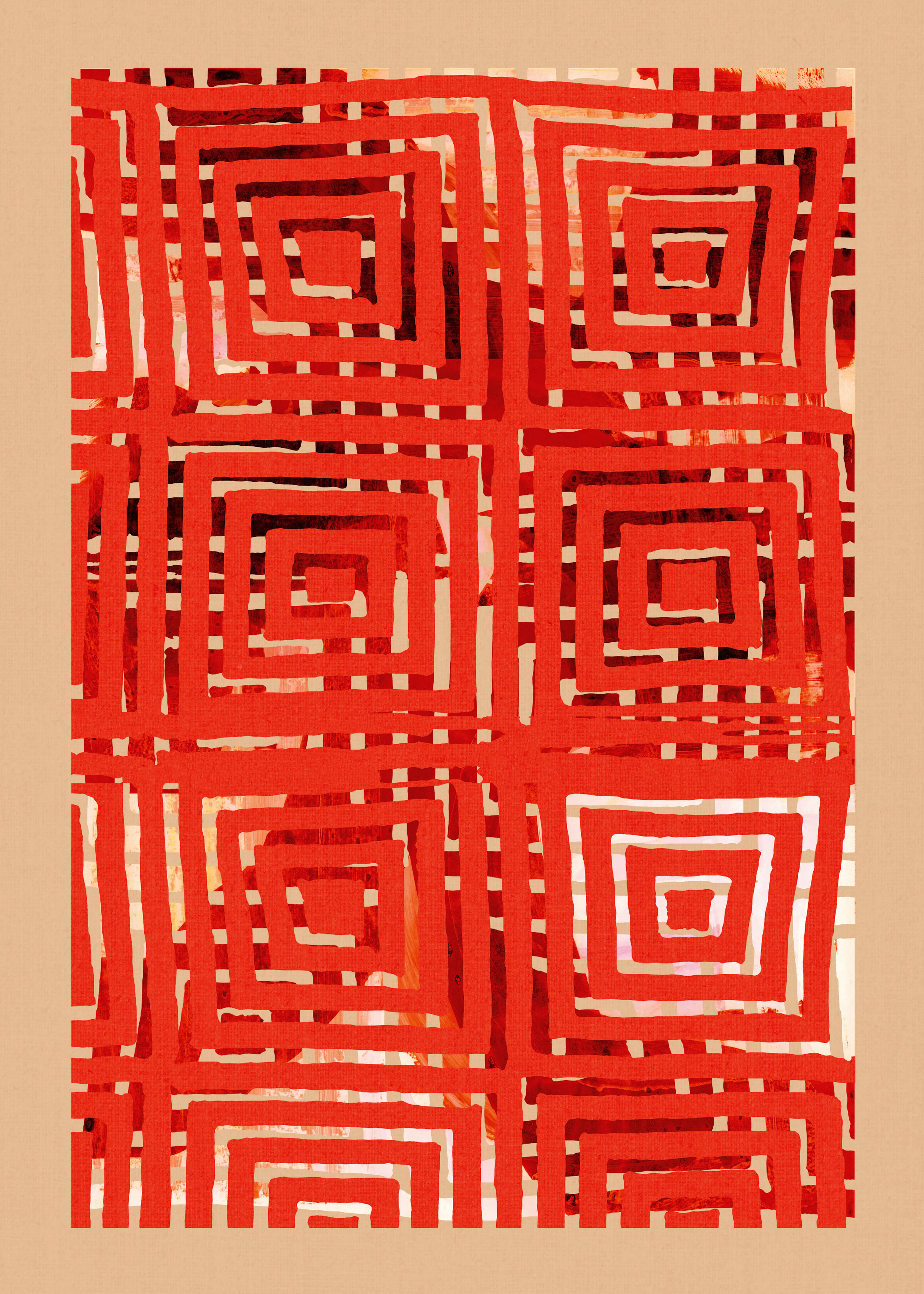 Orange Red Maze Poster 0