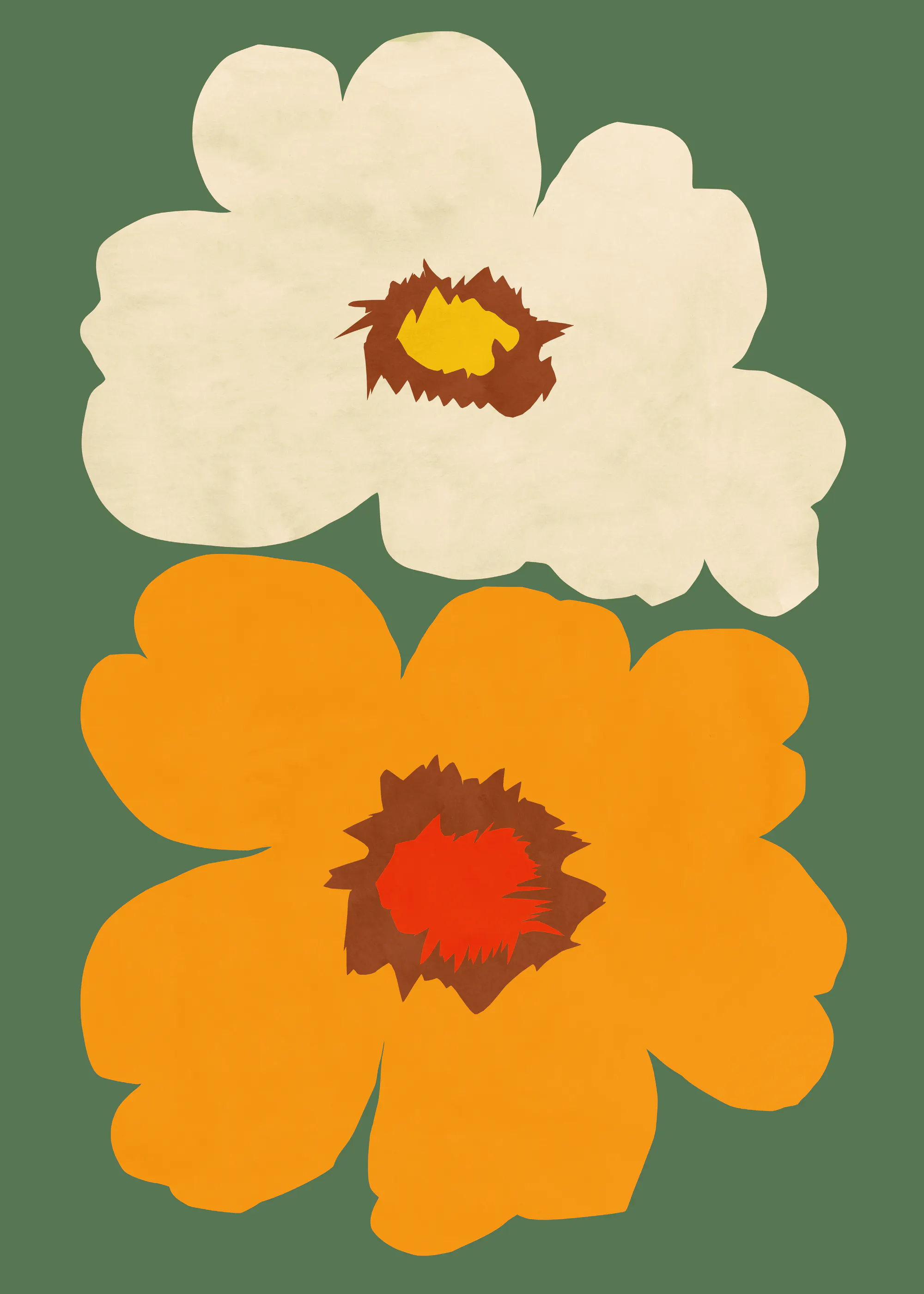 Grøn Vintage Floral Plakat 0
