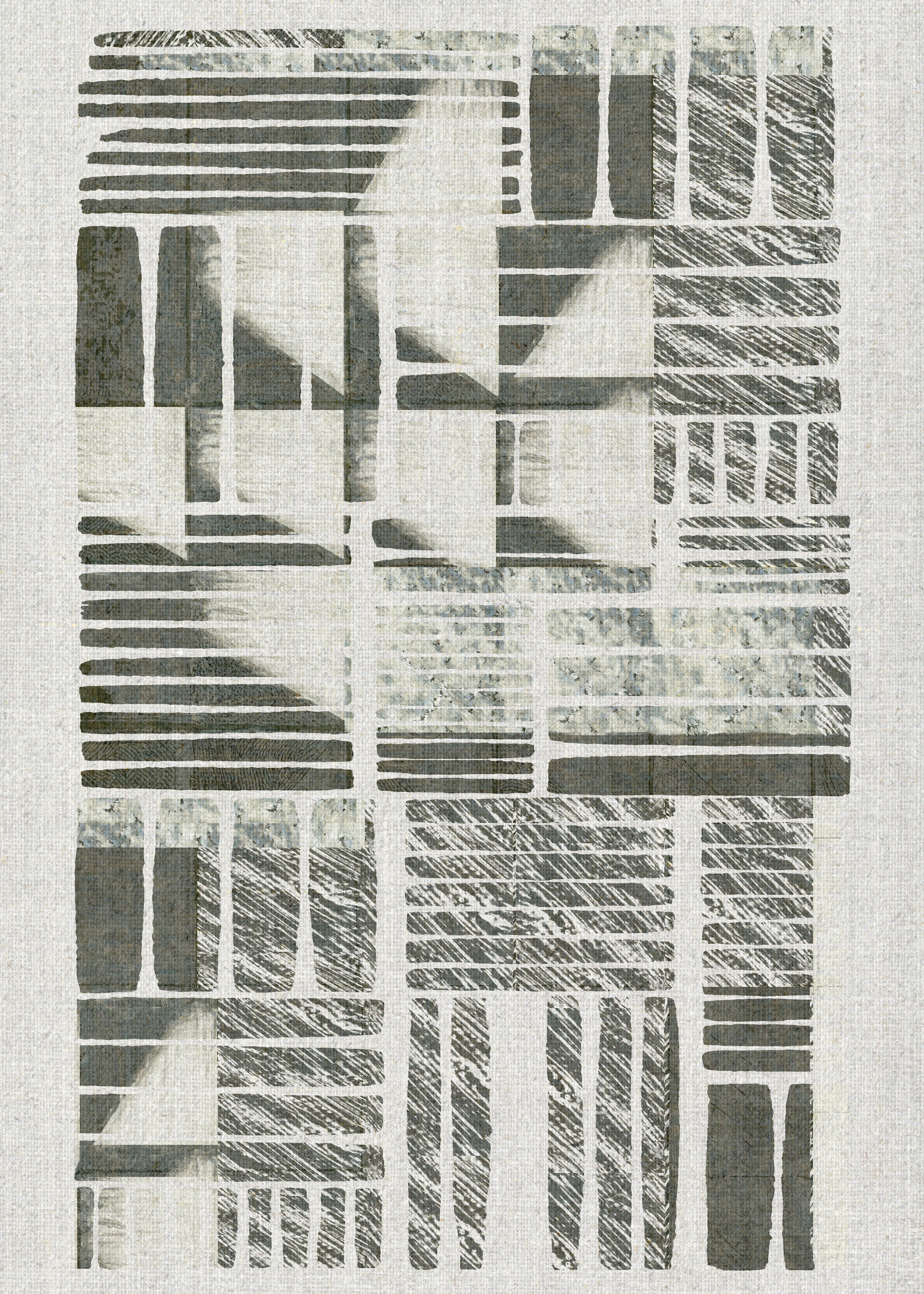 Gray Abstract Grid Poster 0