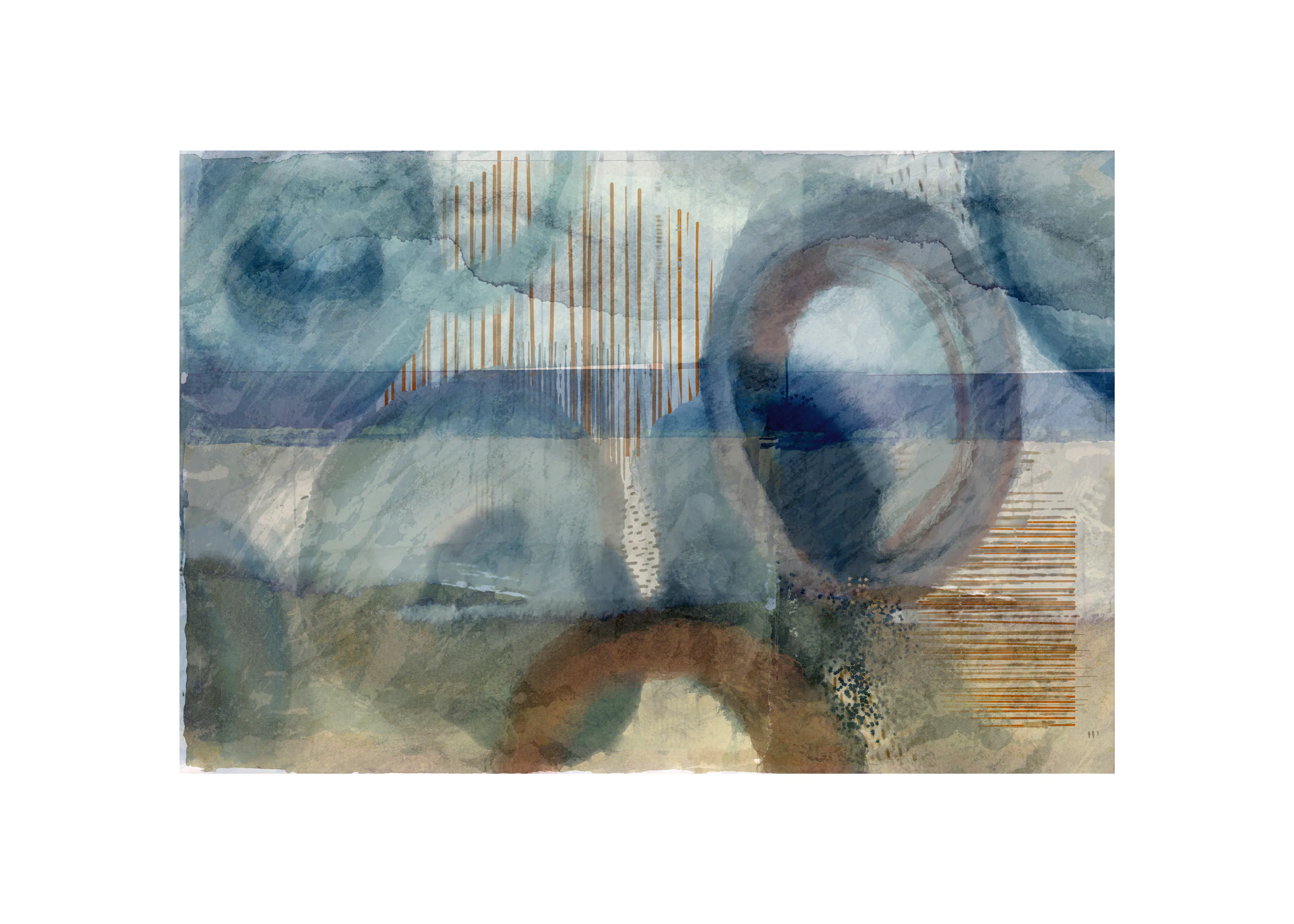 Navy Abstract Waves Poster 0