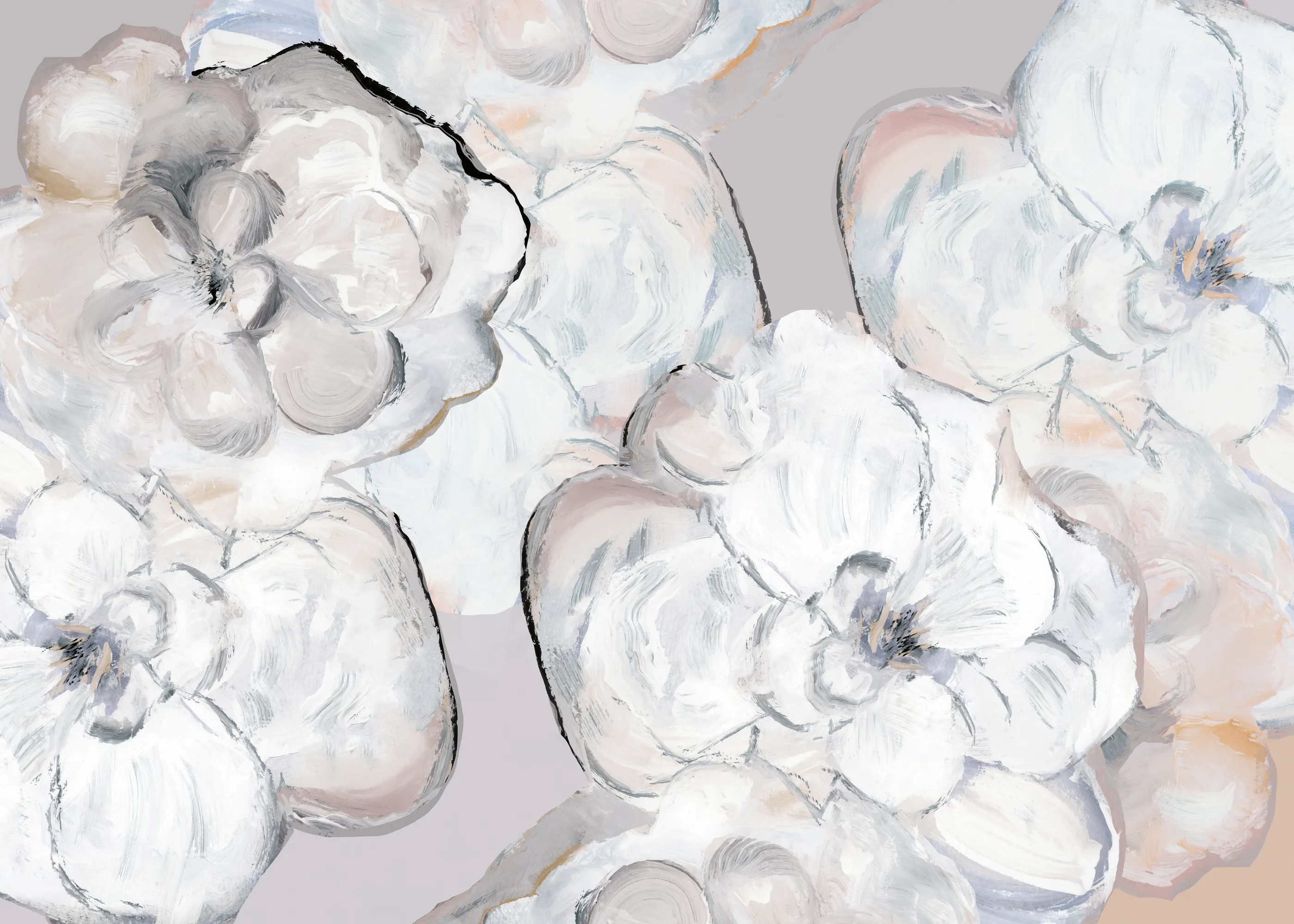 White Soft Floral Poster 0