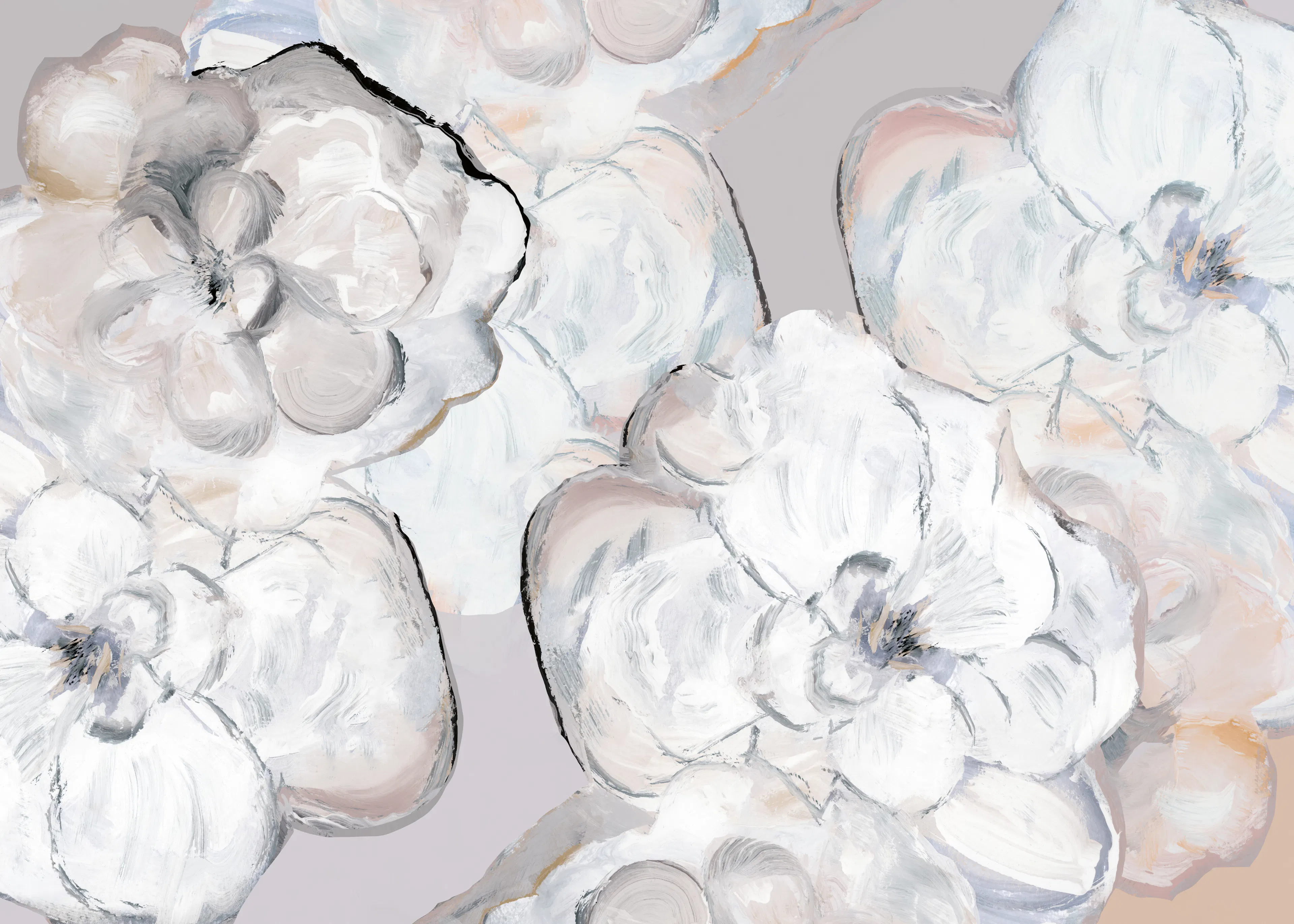 White Soft Floral Poster 0